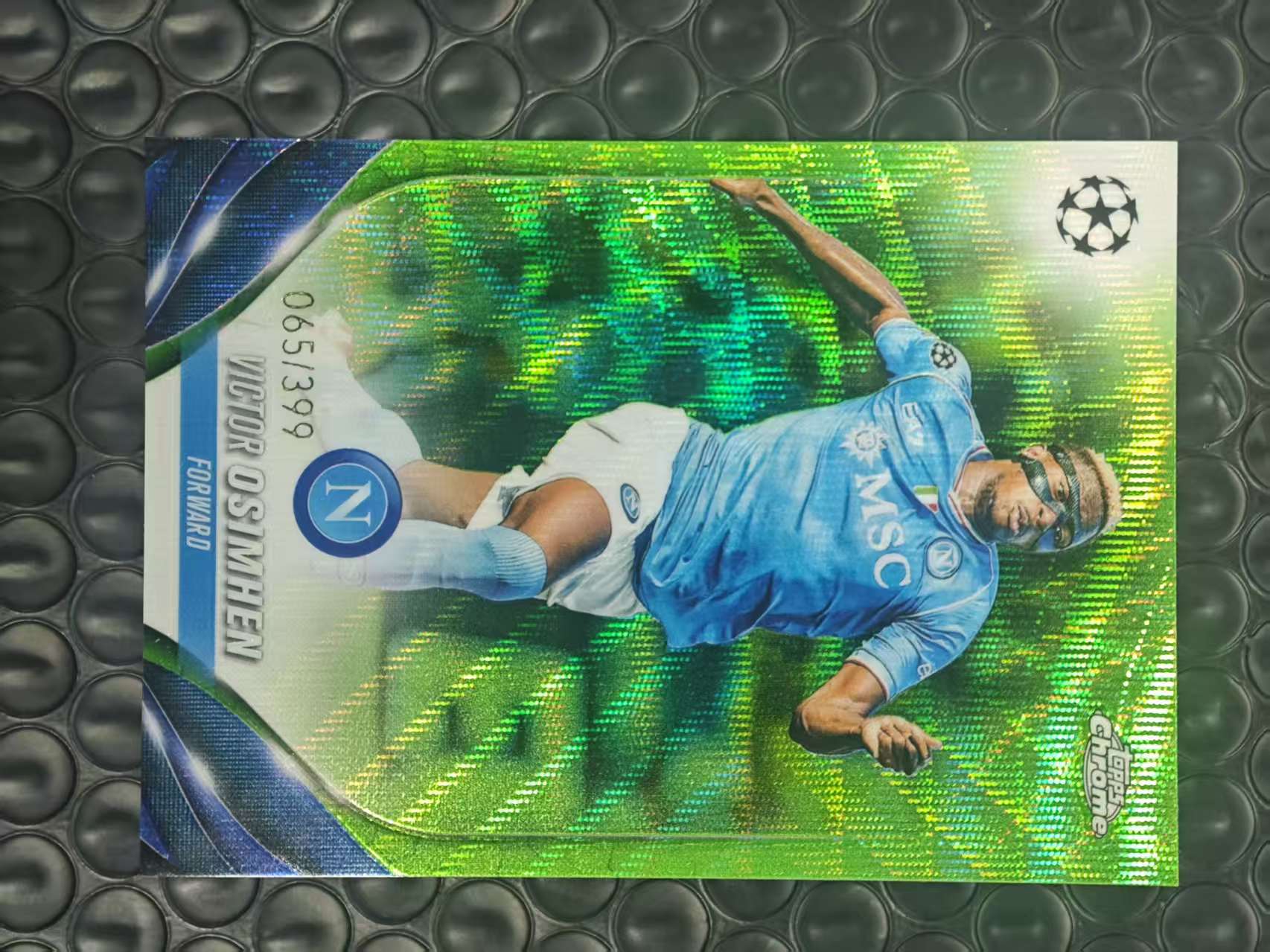 2024 Topps Chrome Victor Osimhen 欧冠TC 那不勒斯 奥斯梅恩 065/399编 绿波纹折 折射 卡品如图【原地起飞卡社】MVP11.11