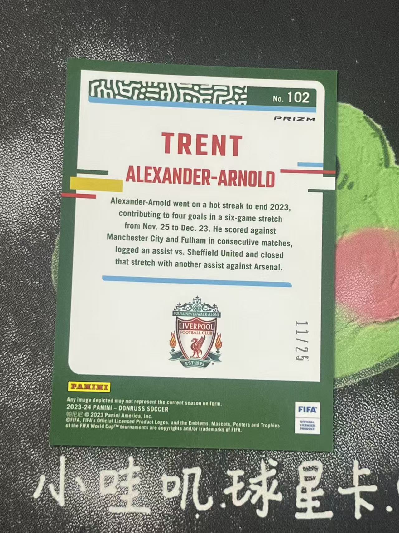 2023-24 Panini Donruss Trent Alexander-Arnold 杜蕾斯 利物浦 阿诺德 25编 低编 微瑕如图【ZYP代拍】代号D