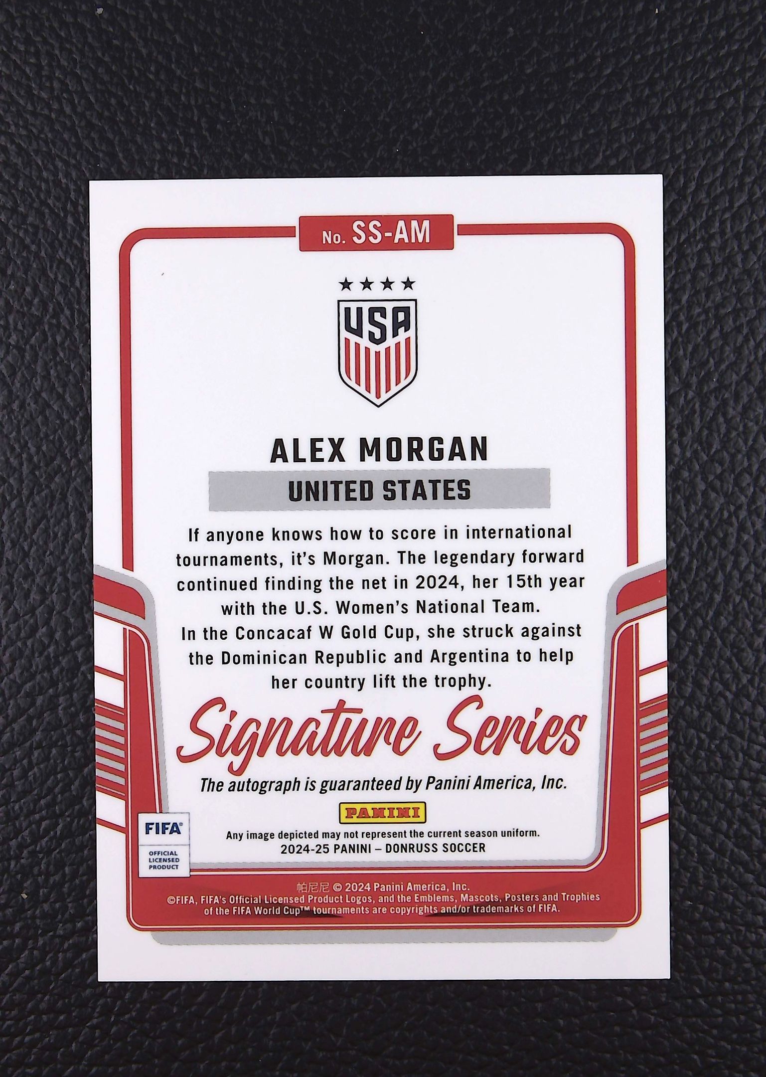 【鲨鱼代卖】 2024-25 Panini Donruss Alex Morgan 签字 亚历克斯 摩根 杜蕾斯 女足 ss签 默认微瑕 FY0612