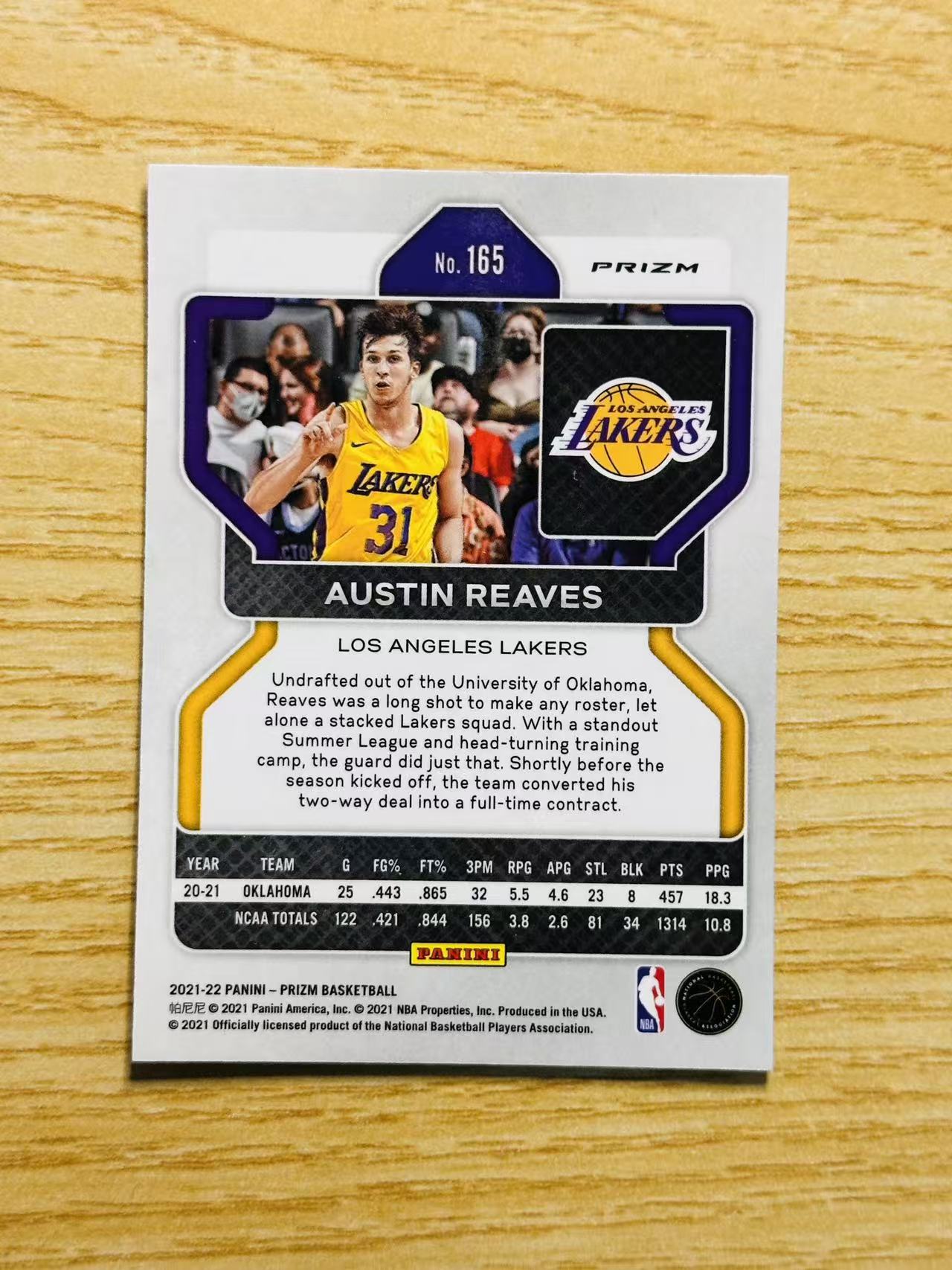 2021-22 Panini Prizm Austin Reaves 嘿嘿代卖 奥斯汀 里弗斯 新秀 RC 银波纹折 湖人 收藏必备