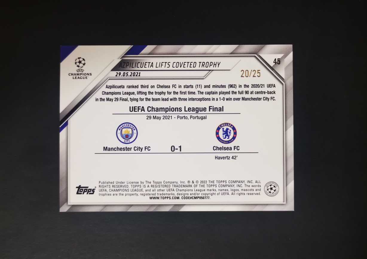 Dls 2021 Uefa Champions League Mod Apk Download 2021 Topps uefa champion league Cesar Azpilicueta 欧冠切尔西 azp 里斯詹姆斯 芒特 哈弗