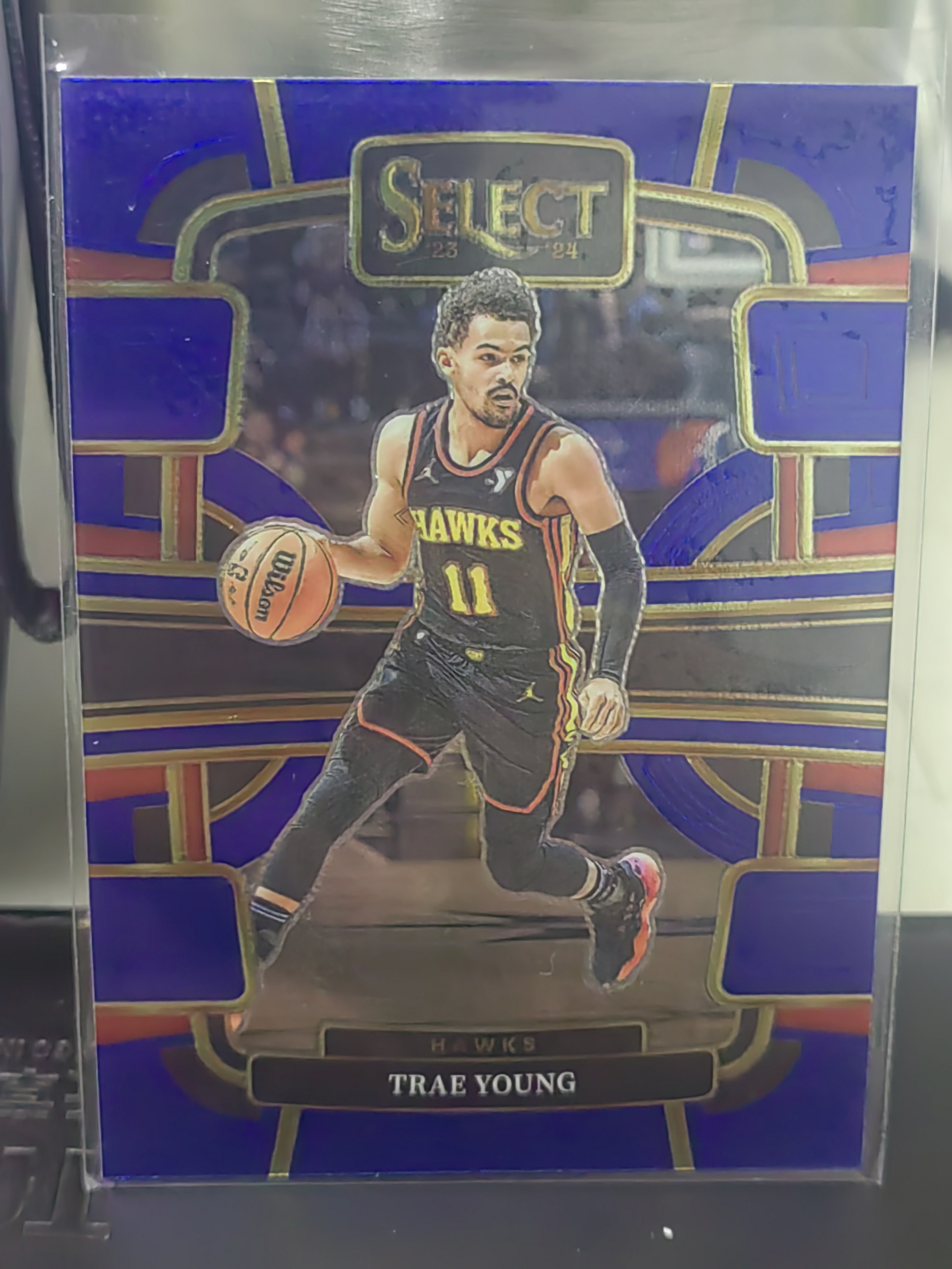 2023-24 Panini Select Trae Young Select 蓝折 特雷杨 老鹰 第二张 篮 白边白角 不保卡品 卡品如图