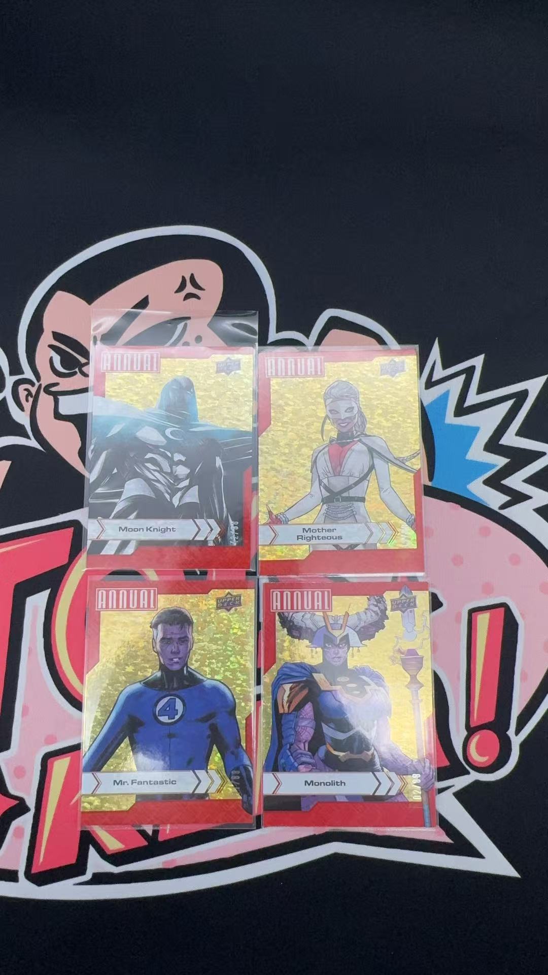 【玩具坑】2022-2023 Marvel Annual 漫威年鉴 年度盒 base 金碎折 88编 4张打包 月光骑士 神奇先生