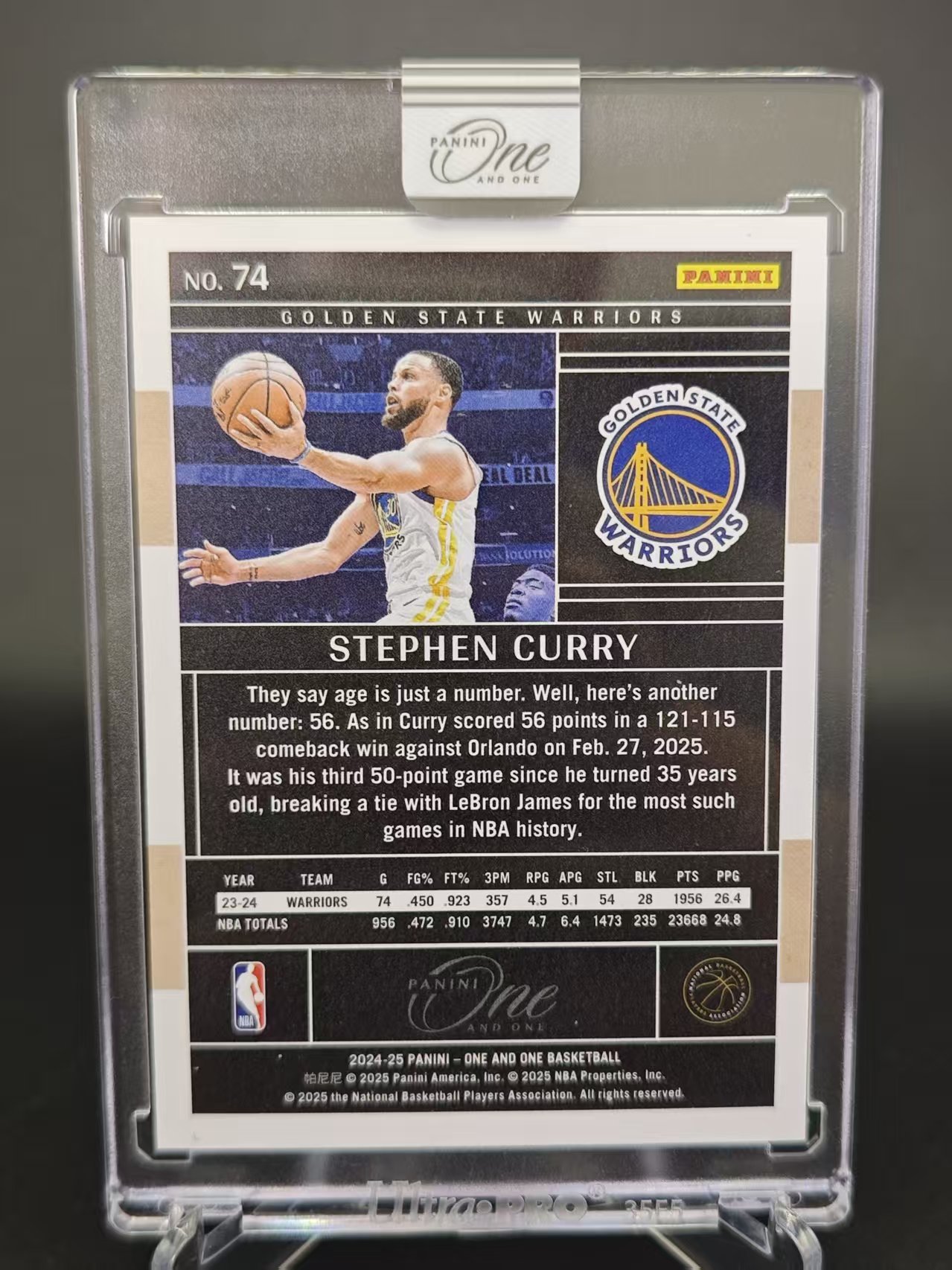 2024-25 【六六代卖 预付快速回款】 One and One Stephen Curry 史蒂芬 库里 勇士 32/49编 橙折 折射 BASE 原封转(七小晋01)