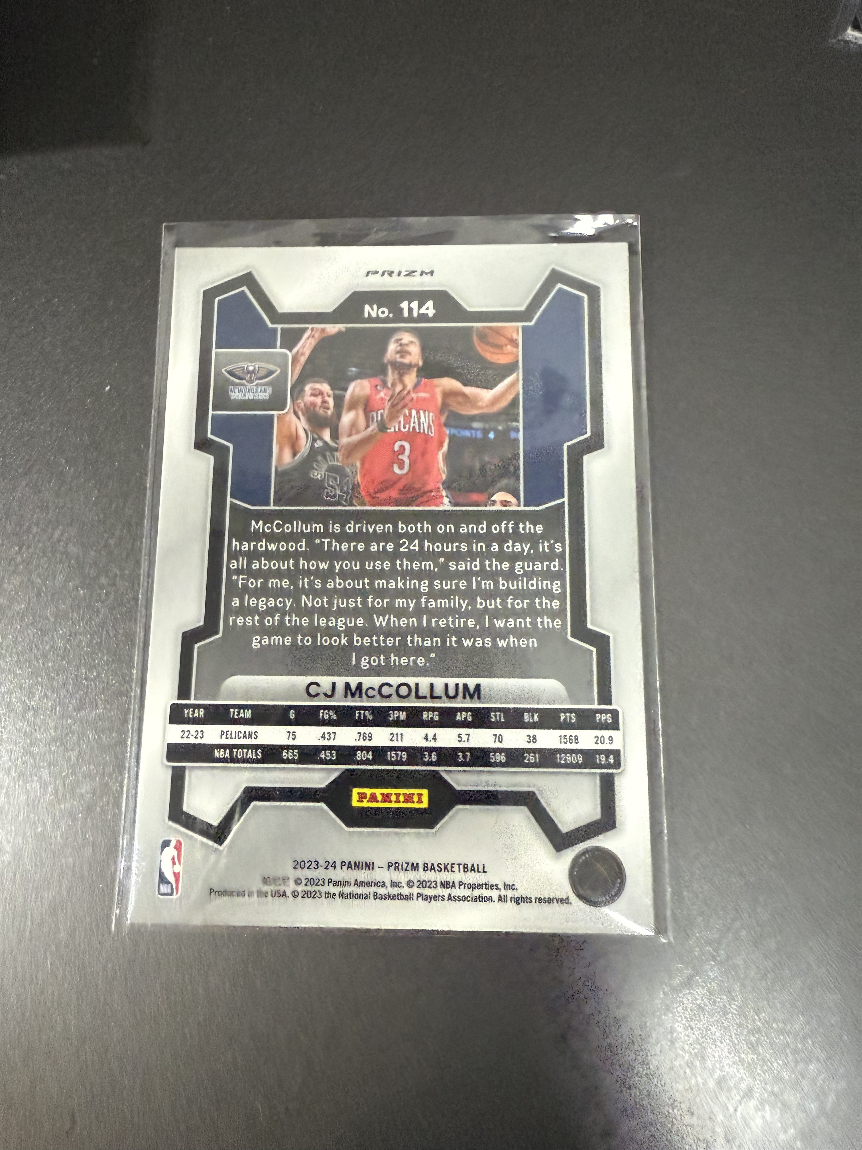 2023-24 Panini Prizm CJ McCollum CJ 麦科勒姆 红闪折 积分包独占 w
