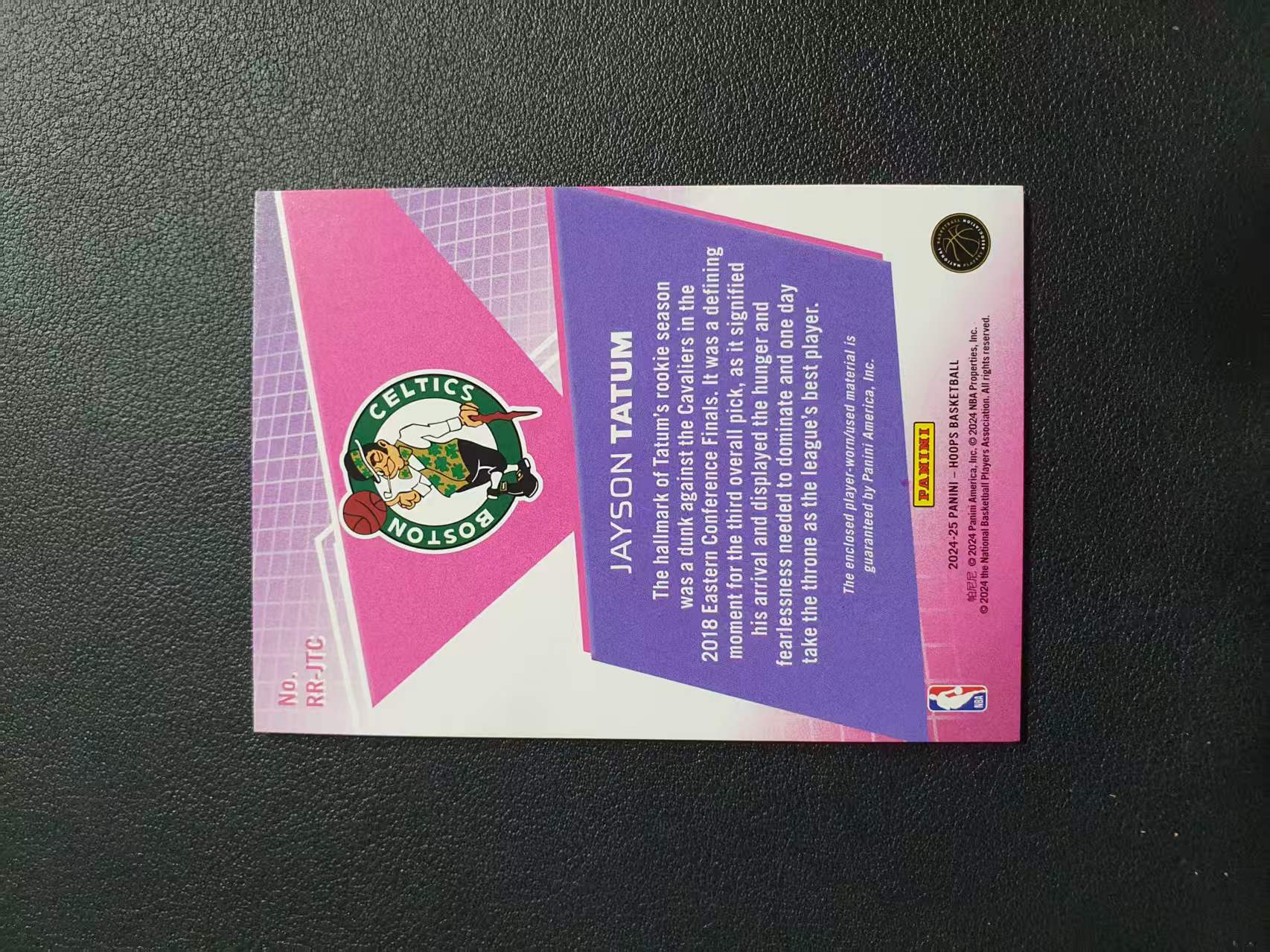2024-25 Panini Hoops Jayson Tatum 凯尔特人 杰森 塔图姆 球衣 物料 切割 卡品如图