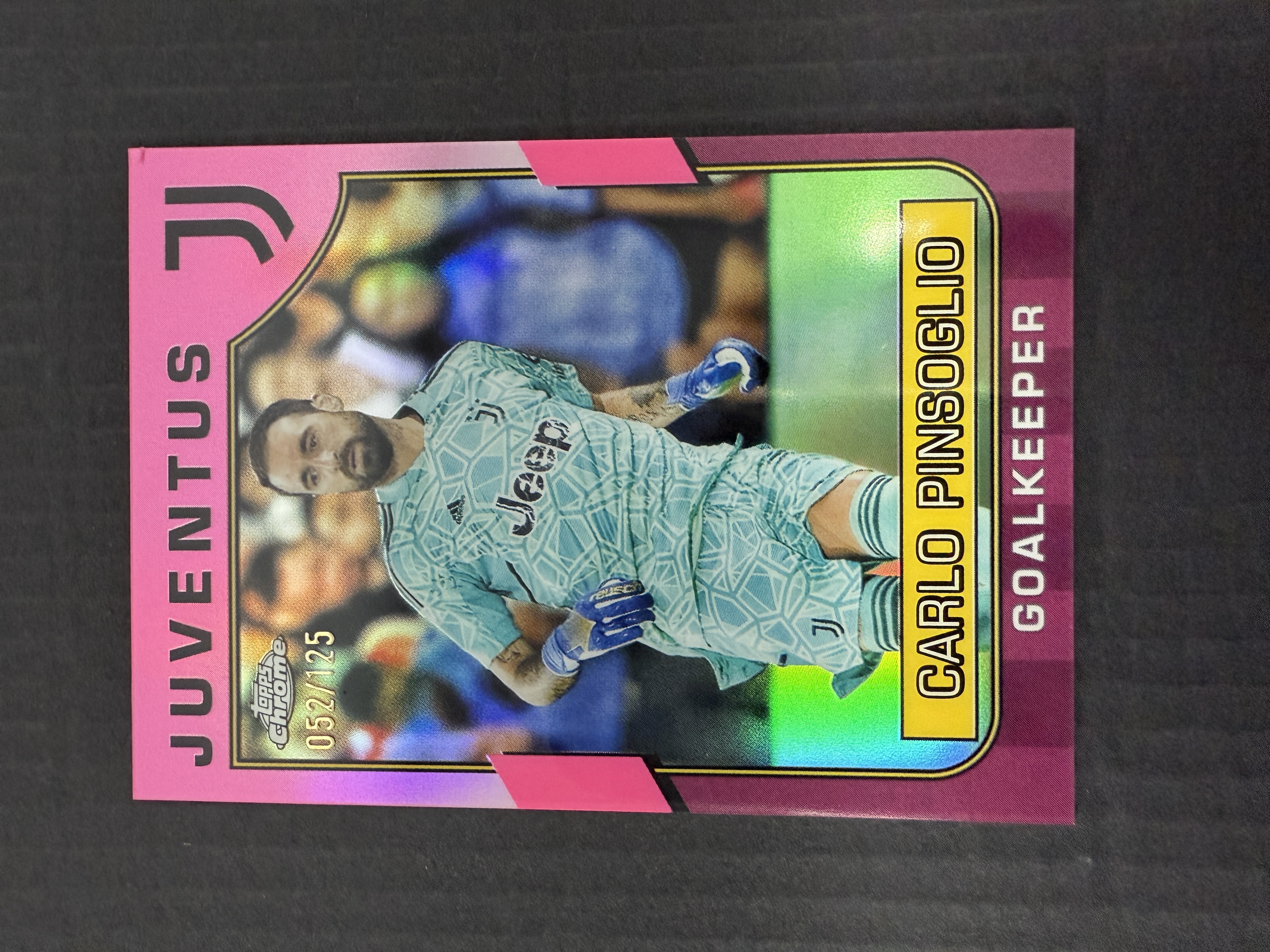 【GOAT山羊拍卖】D哥 2023-24赛季 topps chrome尤文图斯队盒系列 平索利奥 粉折 /125 尤文图斯 品相如图