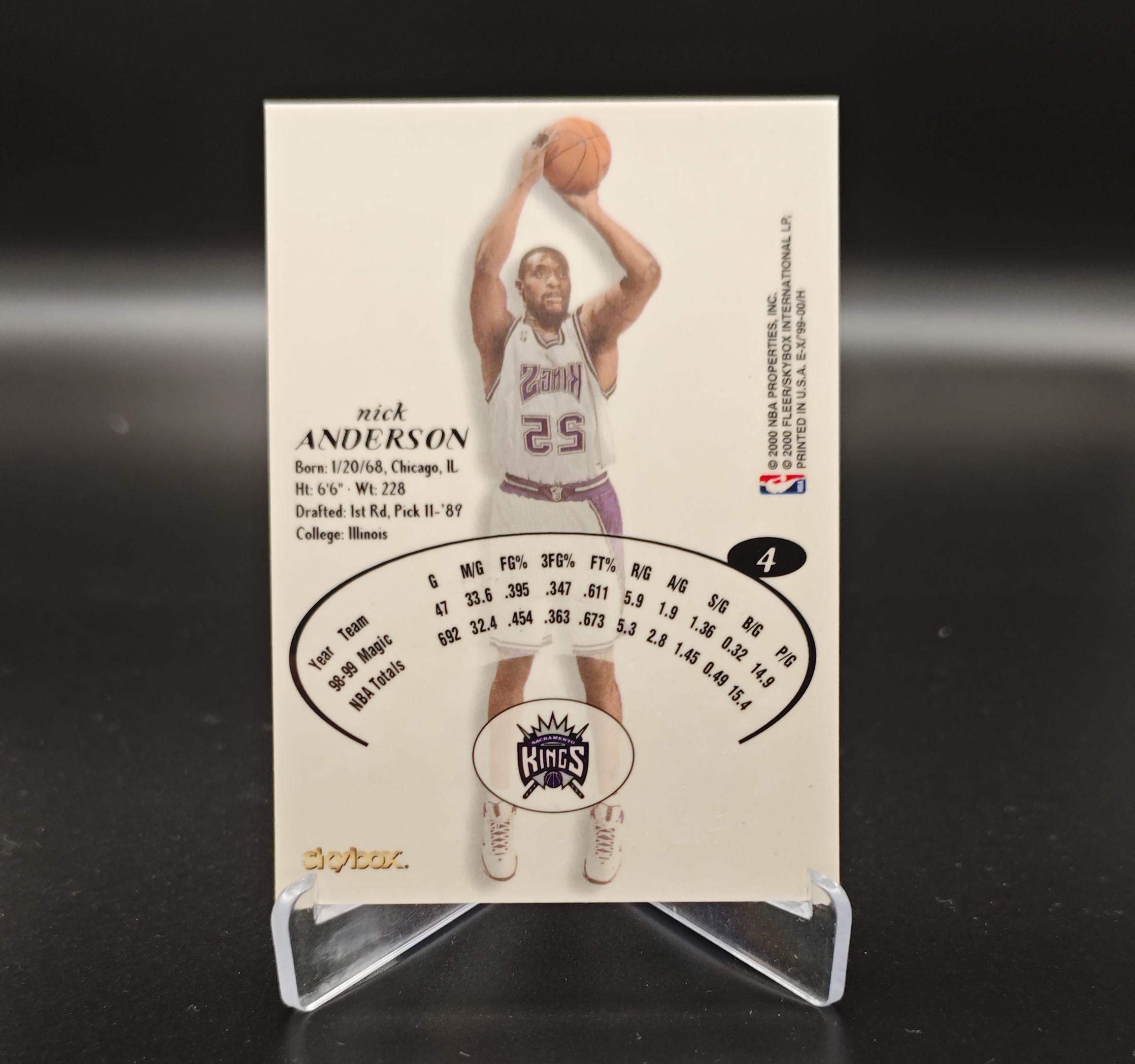 2000 Fleer E-X Nick Anderson #4 ex折射 萨克拉门托国王 尼克安德森 卡品如图