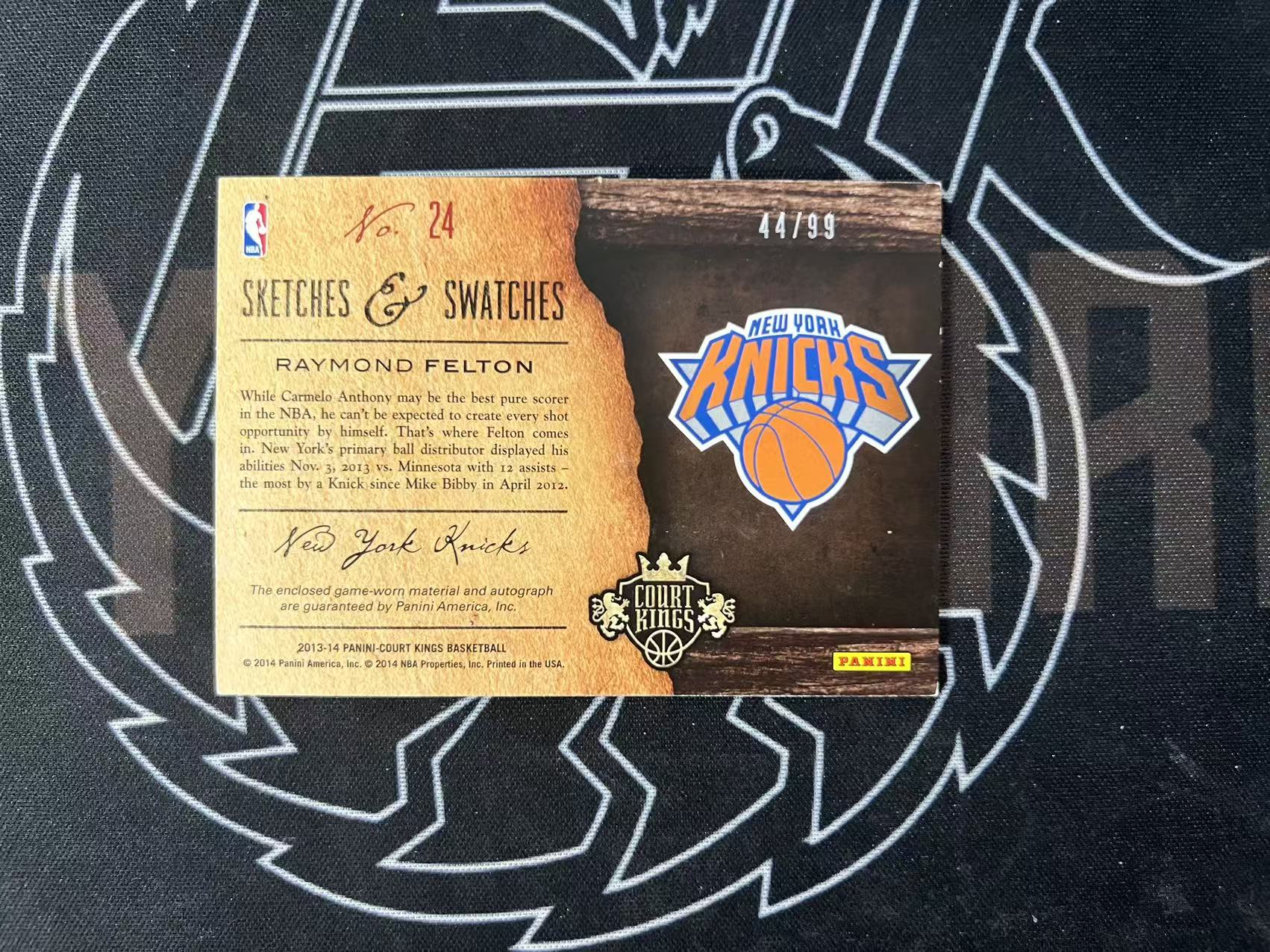 2013-14 Panini Court Kings Raymond Felton RC 【UTF球星卡】fr3 雷蒙德 菲尔顿 纽约 新秀 油画 RJA 签字 99编 落场物料 瑕疵如图