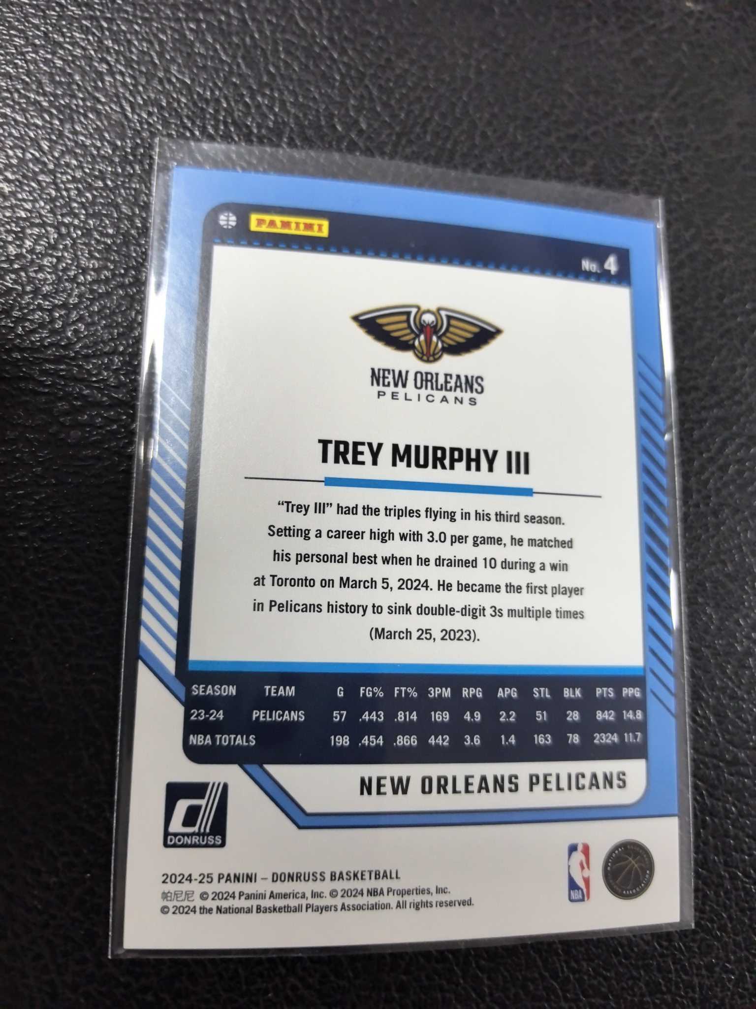 2024-25 特雷 墨菲 三世 125编 鹈鹕 银折 钻石折 折射 11-5