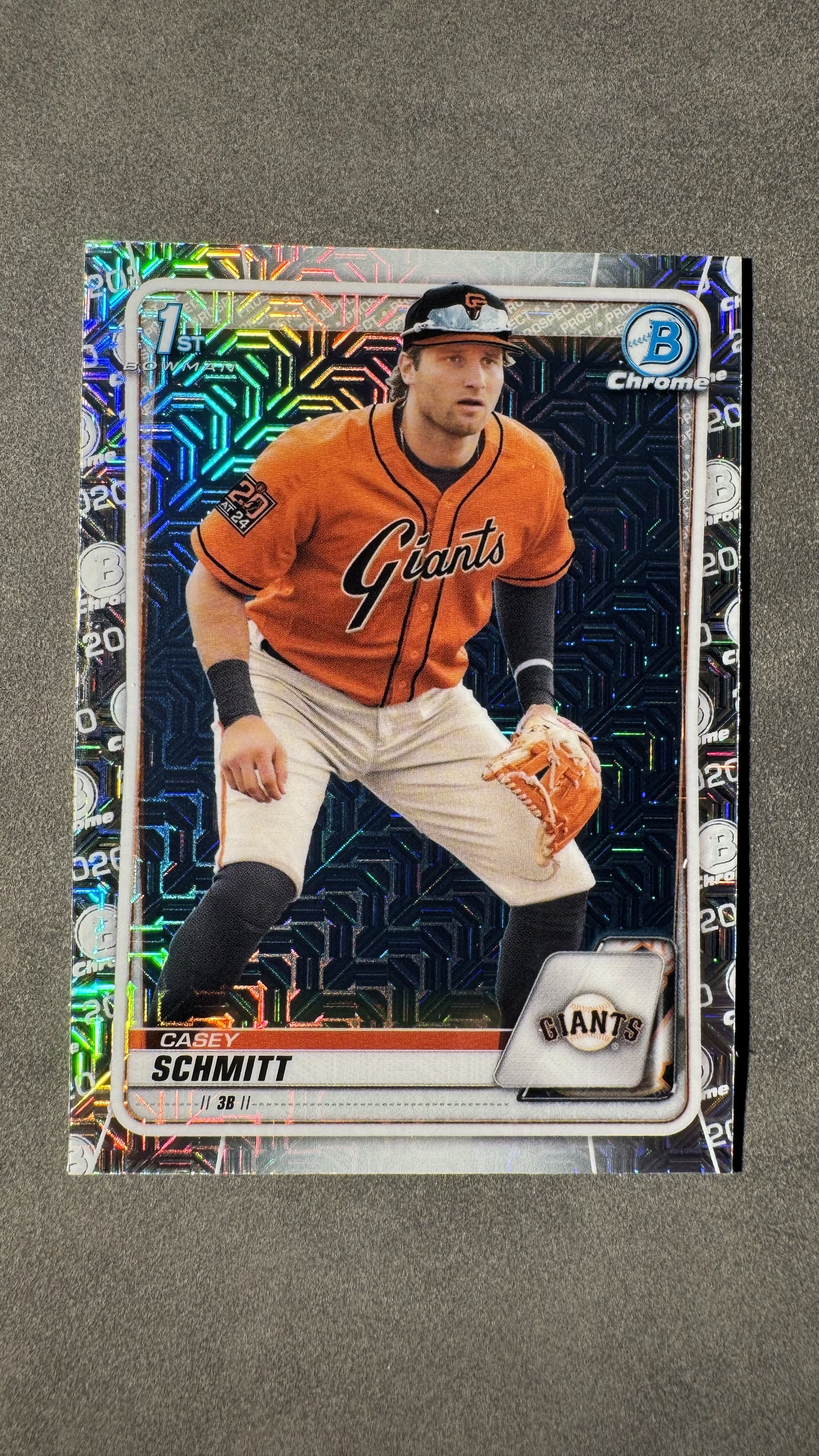 2020 Topps Bowman Casey Schmitt RC #BD-129 旧金山巨人队的内野手 凯西・施密特 1ST 新秀 Mojo银折 优秀的防守和打击能力 未来可期 值得收藏