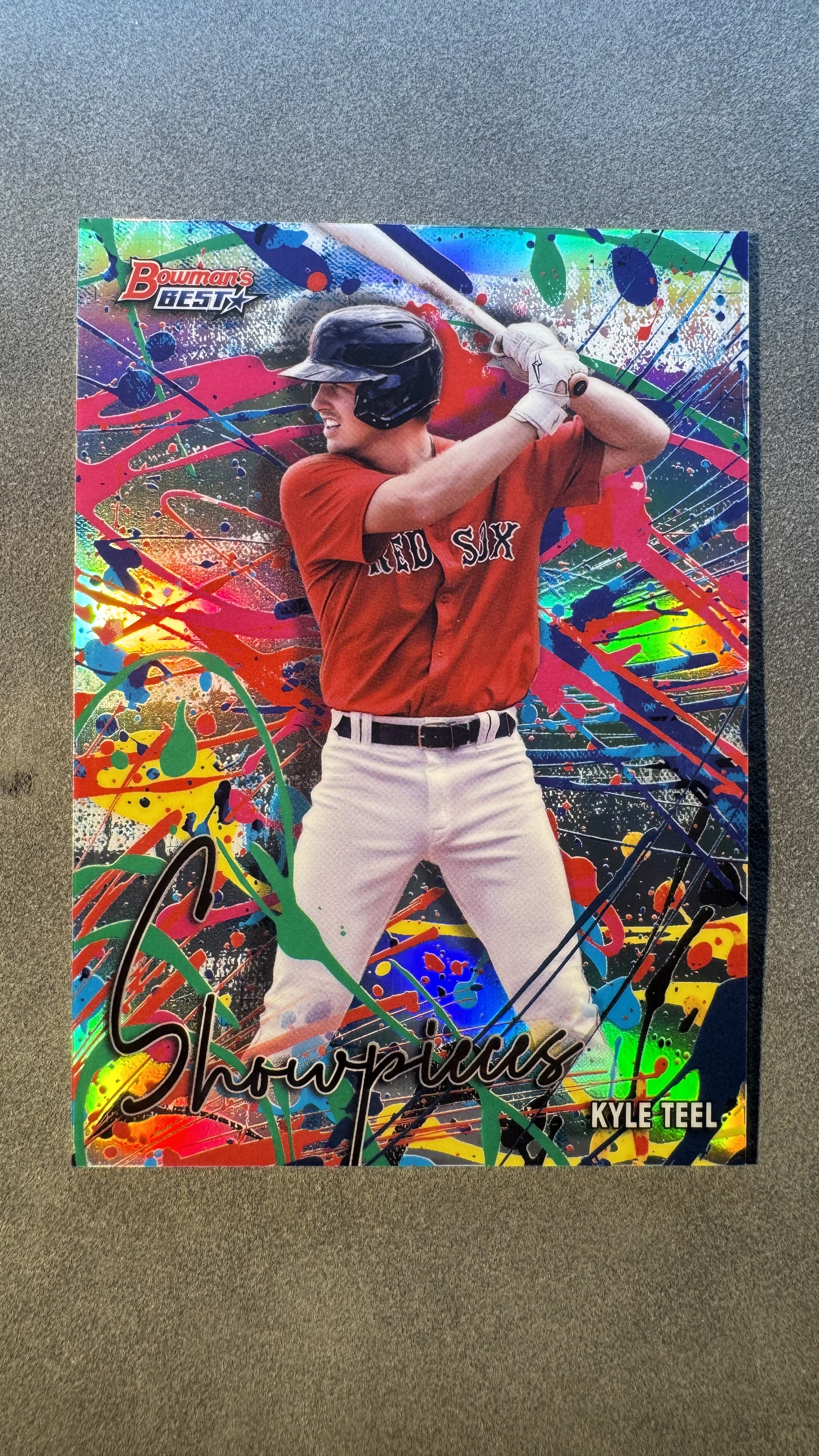 2024 Topps Bowman Kyle Teel #BS-10 芝加哥白袜队 凯尔・蒂尔 2023年第一轮第 14 顺位 已登板大联盟完成首秀 泼墨特卡 折射好看 未来可期 值得收藏