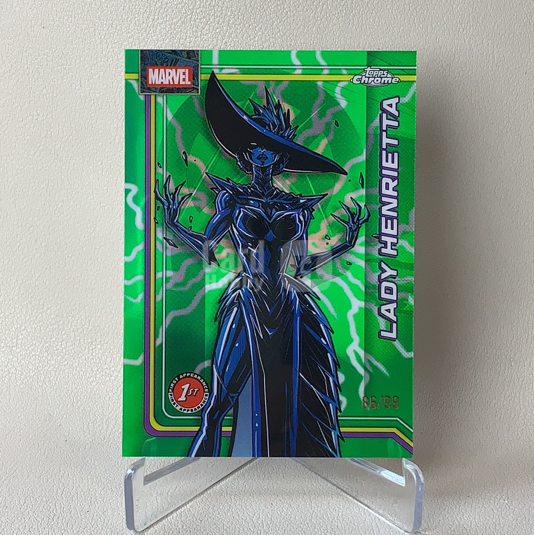 2026 Topps Marvel (MCU) Comics Chrome 漫威TC Lady Henrietta 亨丽埃塔女士 86/99编 绿闪电折 折射 品相如图 凑套必备 佑哥