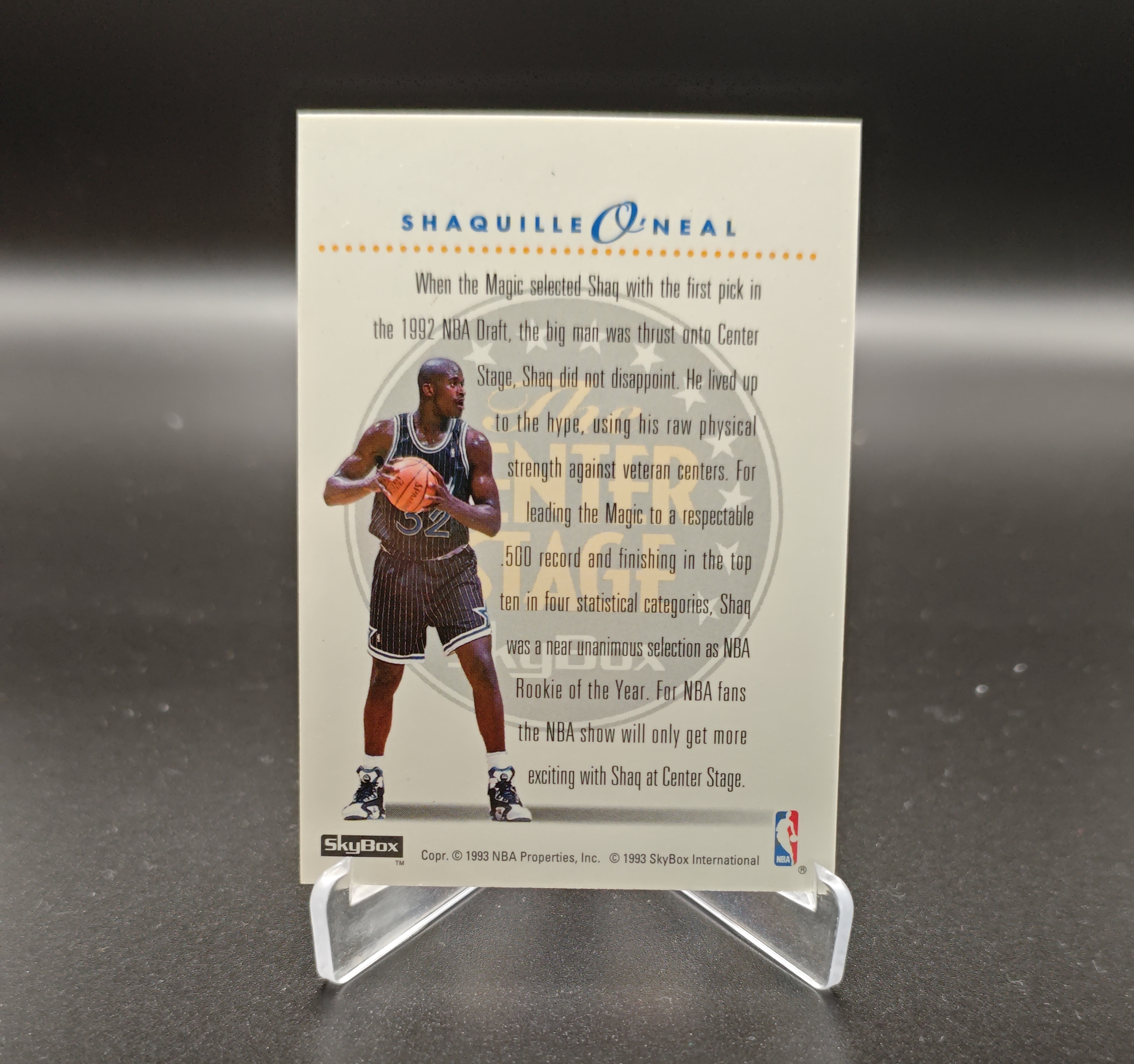 1993 SkyBox Center Stage Shaquille Oneal 沙奎尔 奥尼尔 鲨鱼 SHAQ 奥兰多魔术 卡品如图