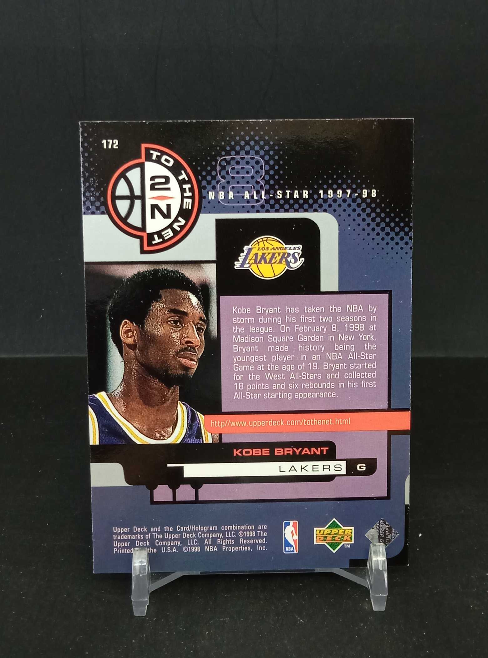 【DC拍卖】7.23CR7 98-99 Upper Deck To The Net Kobe Bryant 科比布莱恩特湖人全明星特卡 #172 正反面实拍