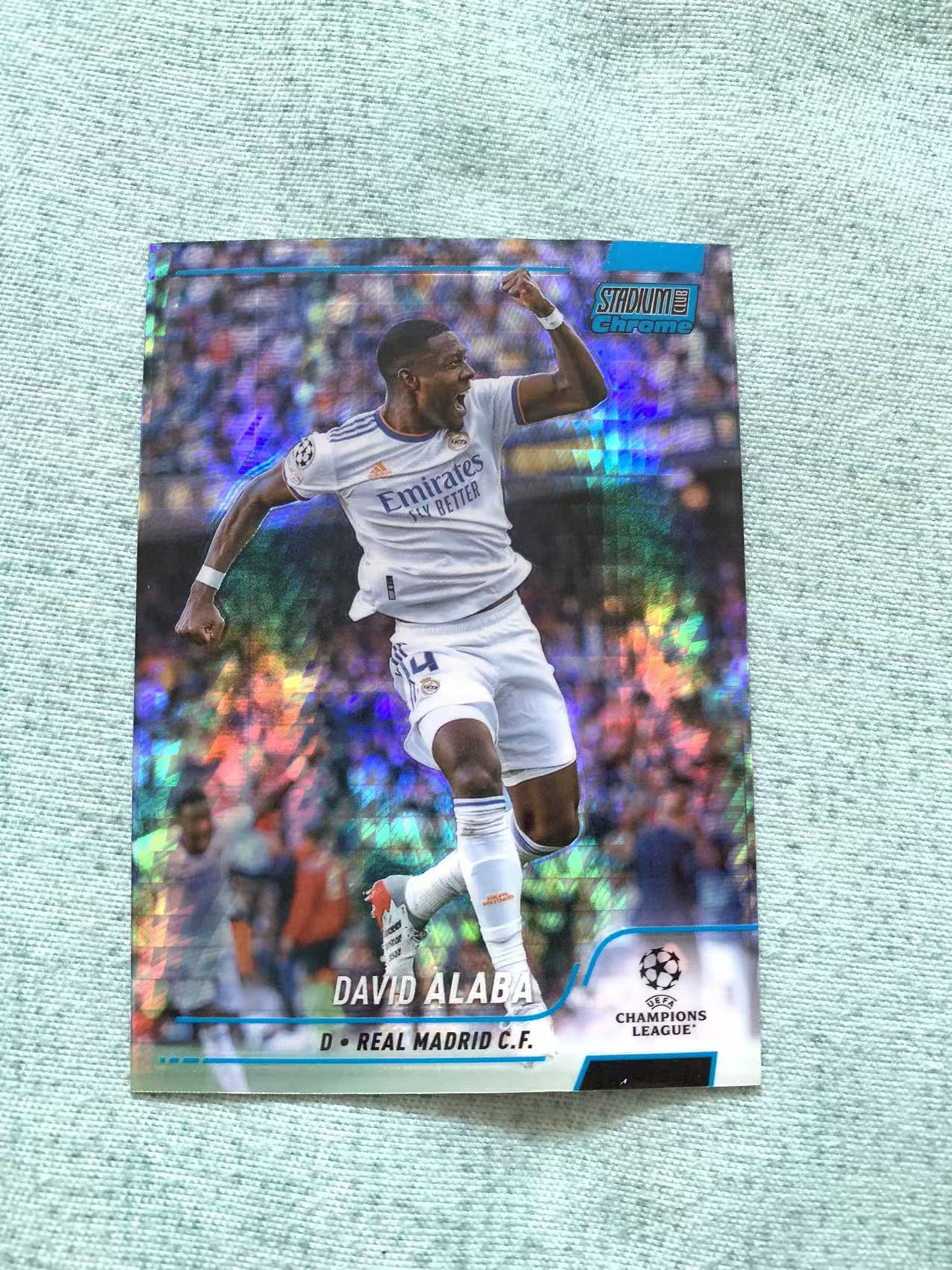 2022 Topps Stadium Club Chrome David Alaba 阿拉巴 竞技场 银棱镜折 折射 皇马 奥地利国脚 庆祝选图 值得收藏 姆巴佩