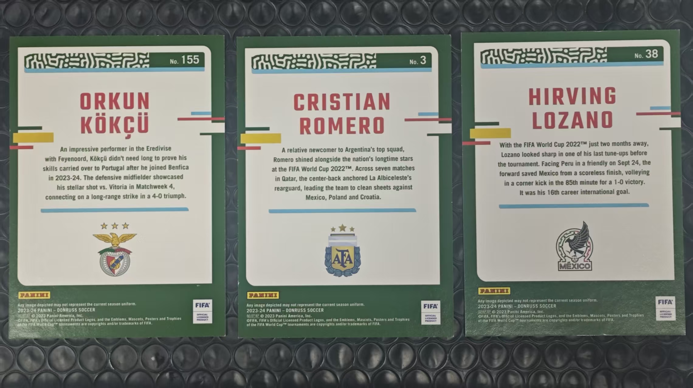 2023-24 Panini Donruss Cristian Romero 杜蕾斯 罗梅罗 柯克曲 洛萨洛 D版 /99编 红碎点折 折射 3张打包LOT 卡品如图【原地起飞卡社】MVP11.6