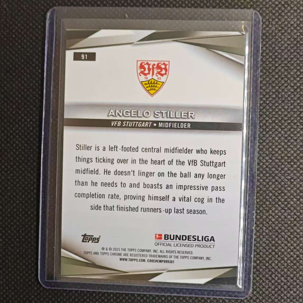 2025 Topps Chrome Deniz Undav 团长#94德甲 蓝宝石 昂达夫 81/99编 绿碎冰折射 斯图加特 不保卡品细节如图