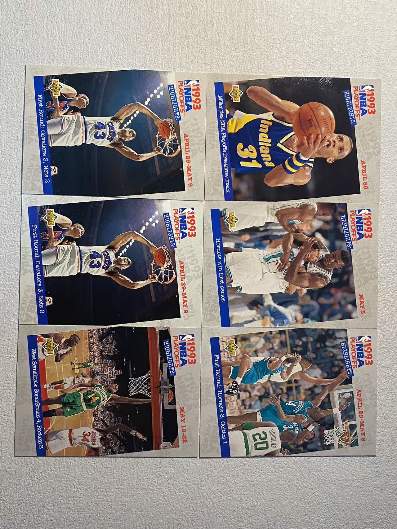 1993 Upper Deck Upper Deck Reggie Miller ud 高光特卡 雷吉米勒 尤因等 6张lot 稀有老卡 收藏必备