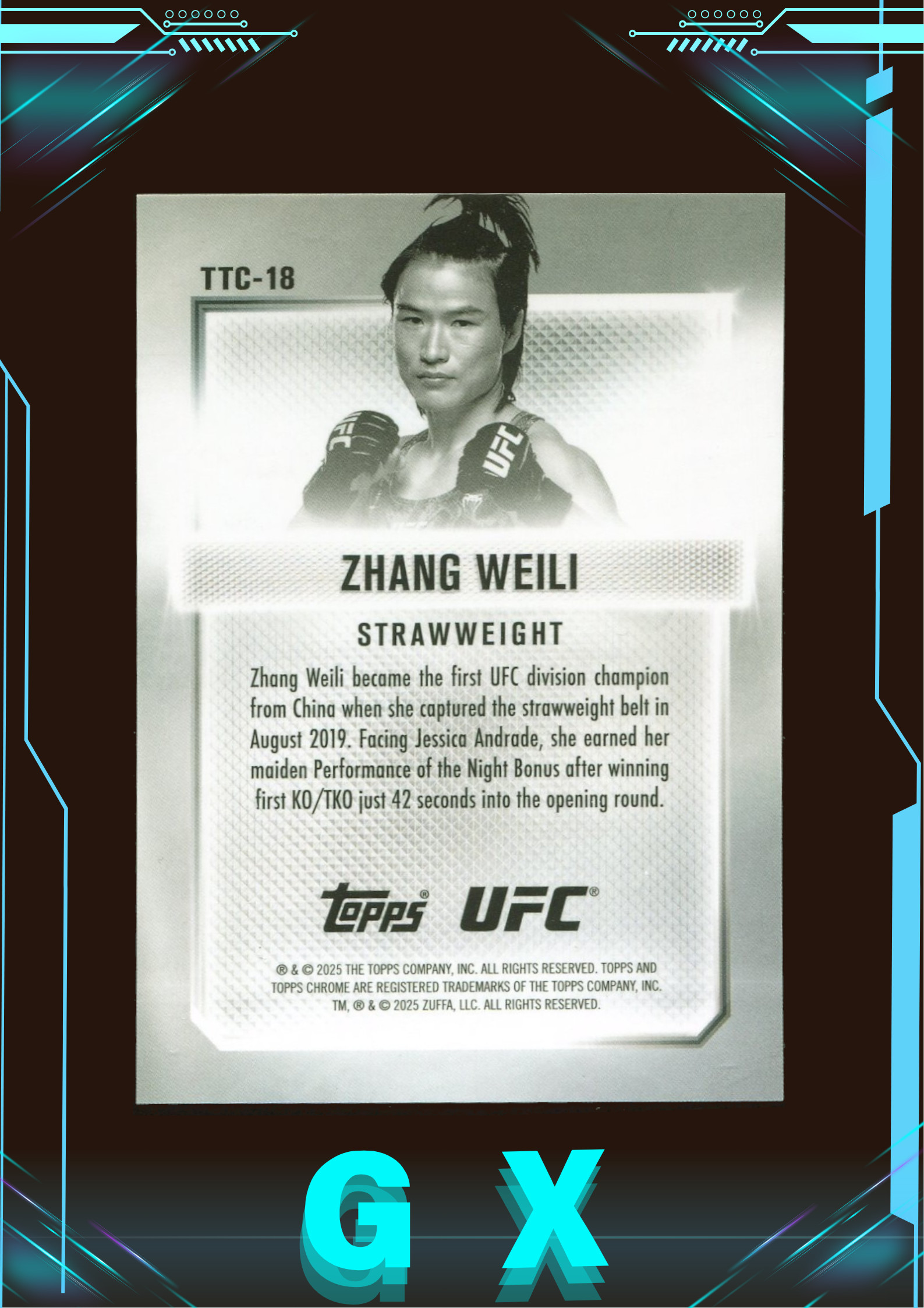 2025 Topps Chrome UFC系列 张伟丽 Zhang Weili 20/88编 Top Of The Class 红蓝星星折 折射 !【钩玄卡店】MDC