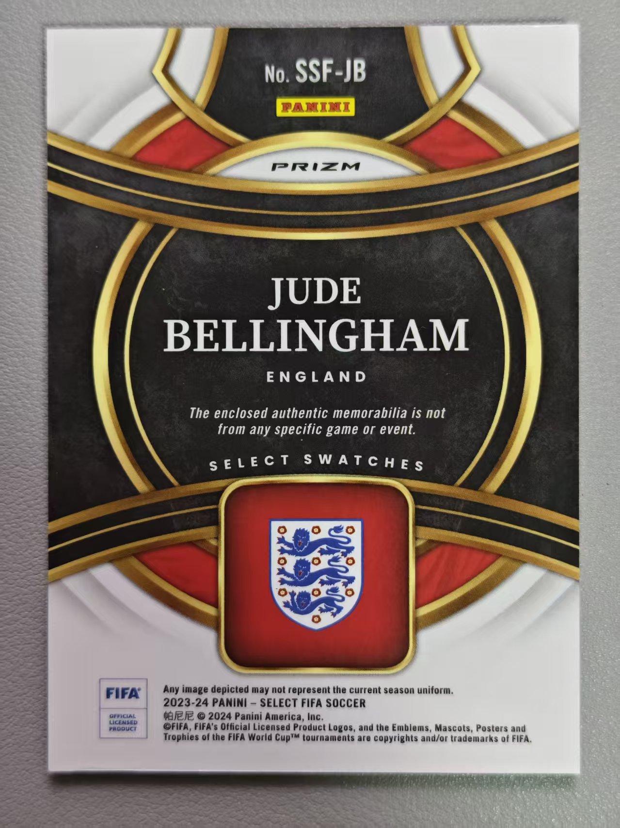 【阿泽代卖】2023-24 Panini Select Jude Bellingham 英格兰 贝林厄姆 贝林汉姆 折射 银折 小窗物料 球衣切割 选图巨帅 卡品如图 介意勿拍-MAN
