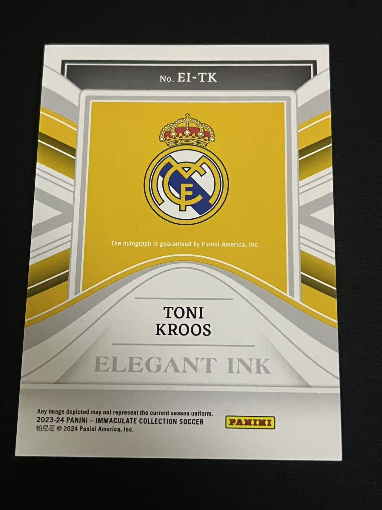 2023-24 Panini Immaculate Collection Toni Kroos 爱咪咪 皇马 托尼-克罗斯 签字 20/25编