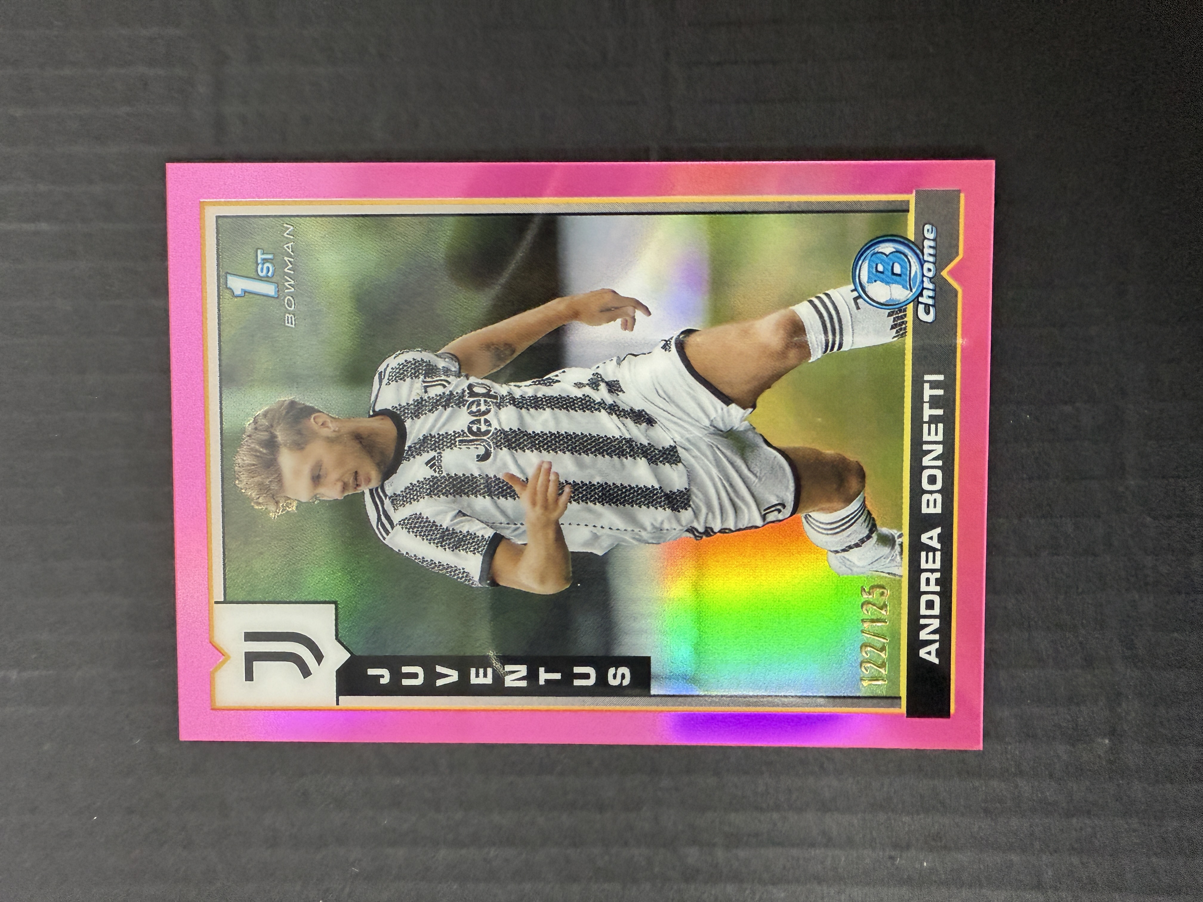 【GOAT山羊拍卖】D哥 2023-24赛季 topps chrome尤文图斯队盒系列 博内蒂 新秀bowman粉折 /125 尤文图斯 品相如图