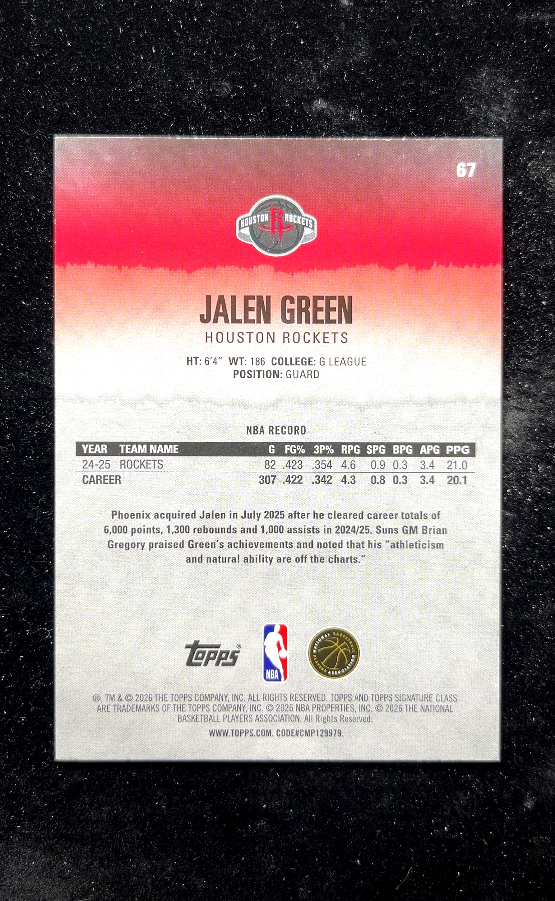 【小白1%代卖】2026 Topps Signature Class Round 1 Round 2 首轮第 轮第 顺位 Jalen Green 贾伦·格林 卡品如图 高价值 #67 0623