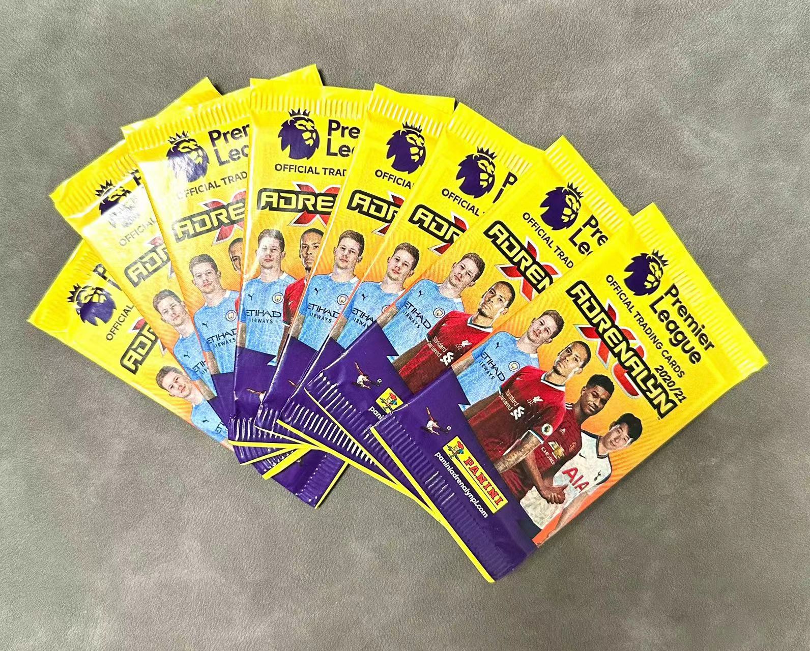 2020-21 Panini Premier League 足球 Soccer 英超联赛 8包 打包 孙兴慜 德布劳内 折射 碎冰 部分卡包有订装孔 不接受累计 年份久部分卡包可能粘连