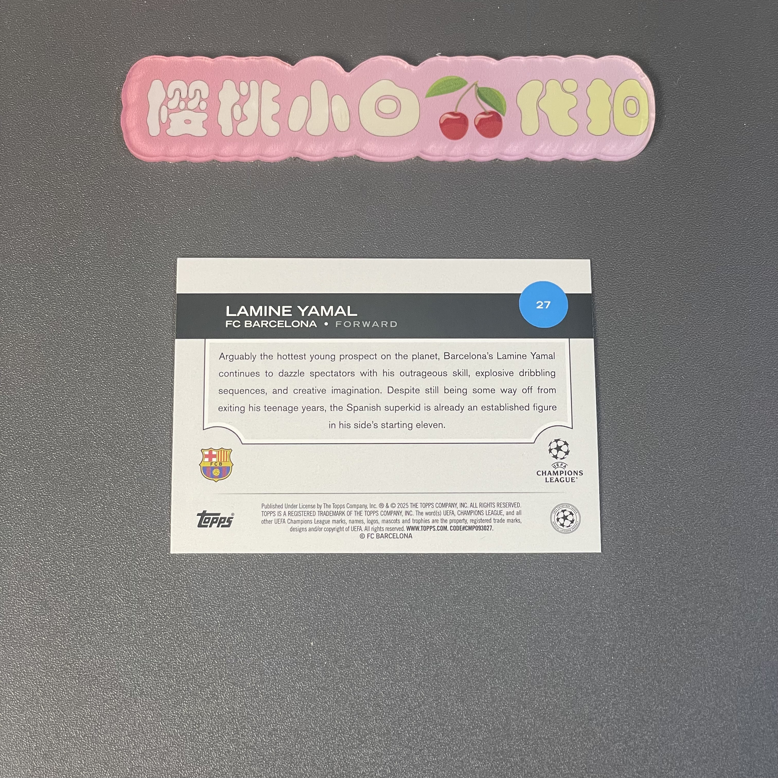 2024-25 Topps UCC Lamine Yamal 樱桃小白 UCC手雷 拉明 亚马尔 巴萨 天才少年 base 普卡 卡品不保 默认微瑕 收藏必备【许克】