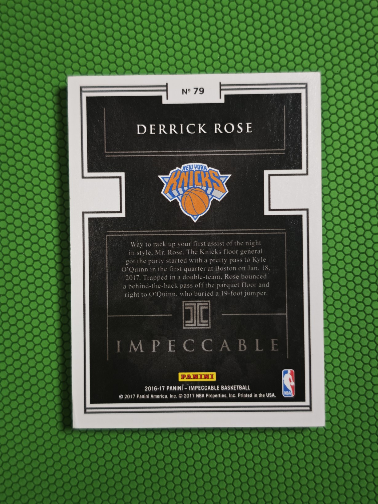 2016-17 Panini Impeccable Derrick Rose 小真金元年 尼克斯 德里克罗斯 风城玫瑰 01/16编首编银块 公牛同背 氧化如图黑了吧唧 介意勿拍