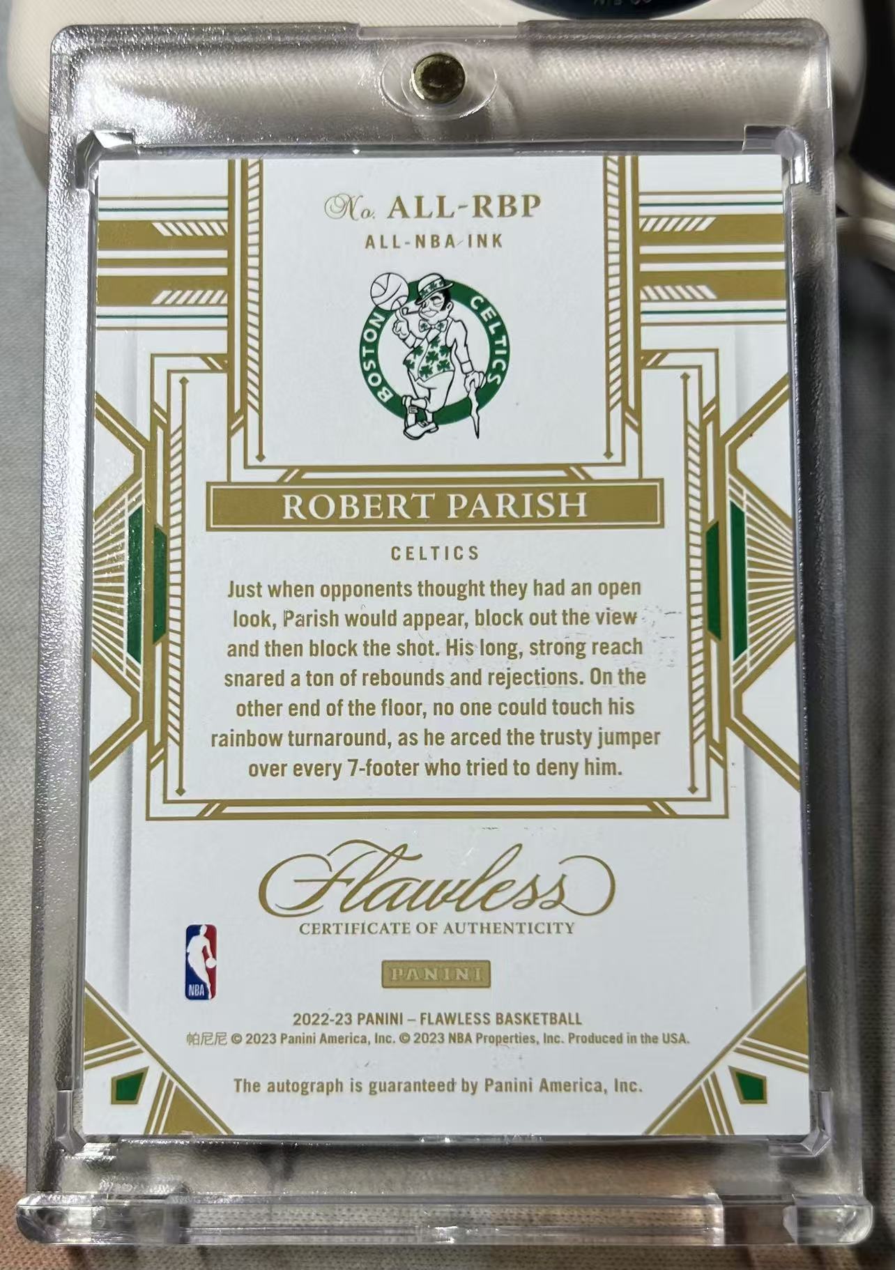 2022-23 Panini Flawless Robert Parish 罗伯特 帕里什 罗波特 酋长 雄鹿 手提 8编 超低编 ALL NBA INK 签字 卡签 卡品如图