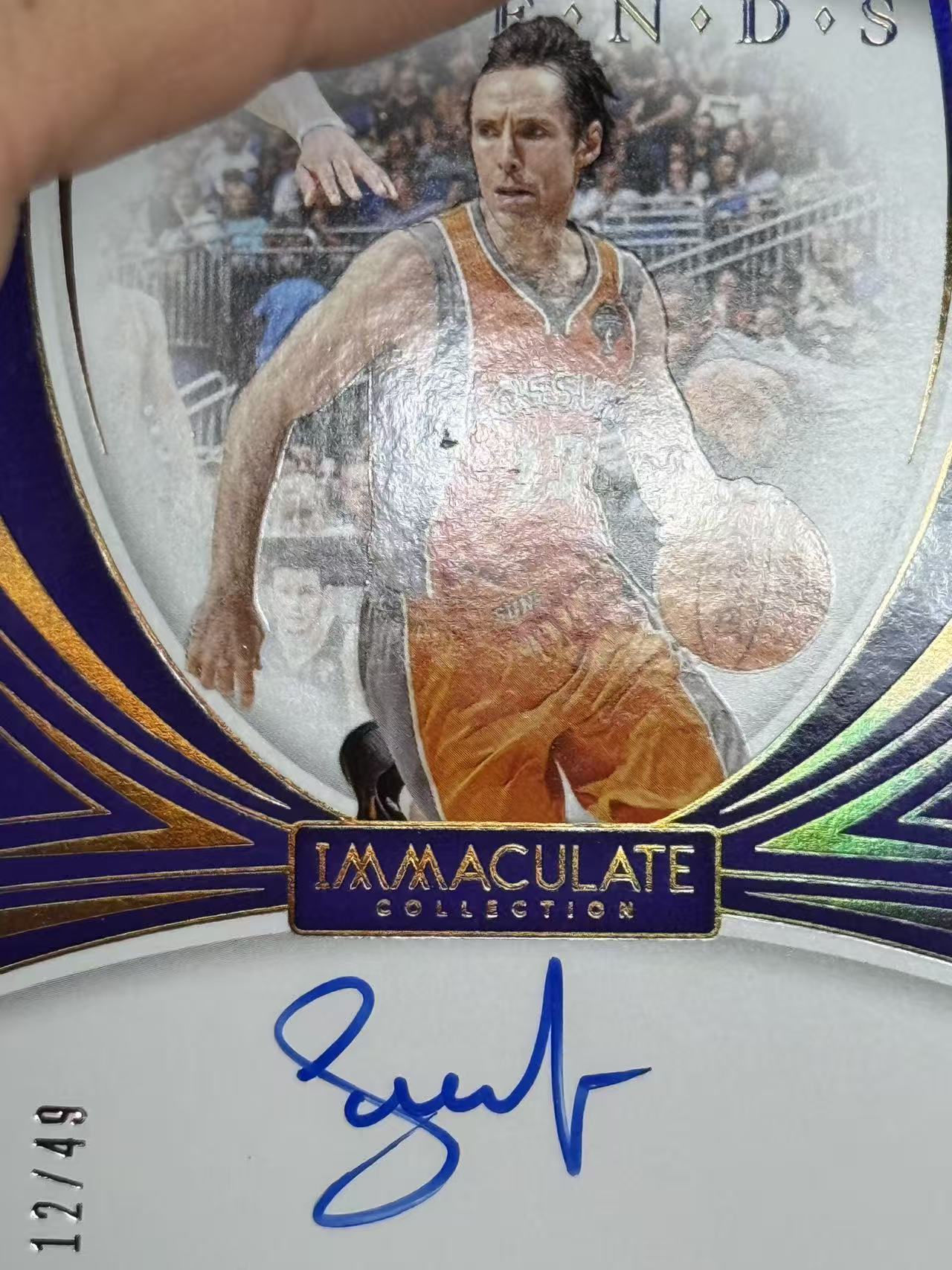 2023-24 Panini Immaculate Steve Nash 【小来】史蒂夫 纳什 太阳名宿 风之子 IMM 传奇卡签 银闪 12/49编 瑕疵如图 专收凑套必备