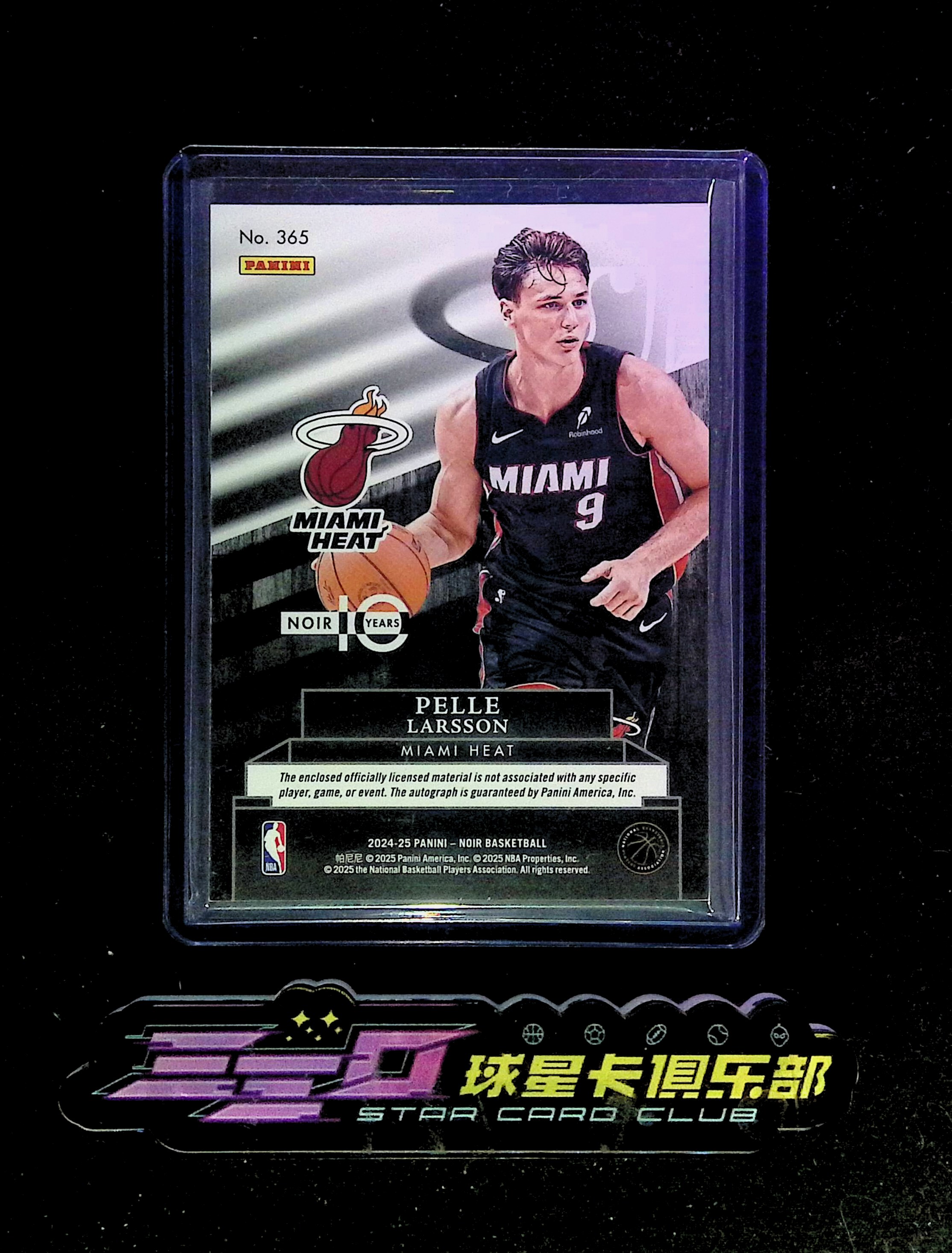 4326【330球星卡实体店代卖】panini 24-25 NOIR 佩勒拉松(Pelle Larsson)新秀年 球衣实物 签字 RPA 卡签 21/25编 仅顺丰寄付(Donald)