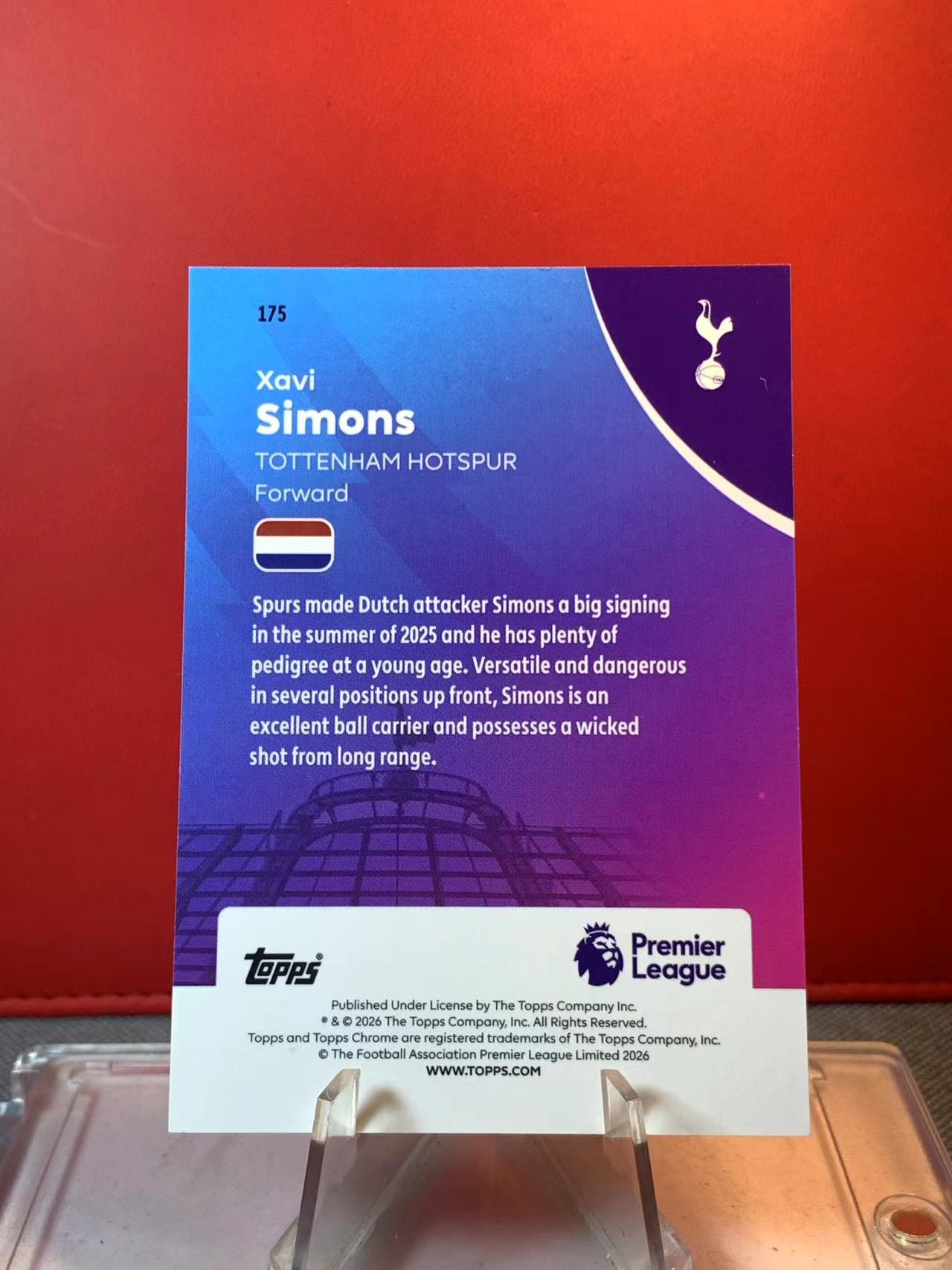 (詹叔代拍)2026 Topps Chrome Xavi Simons 哈维 西蒙斯 热刺 077/250编 未来可期 卡品如图 顺丰寄付 泰山