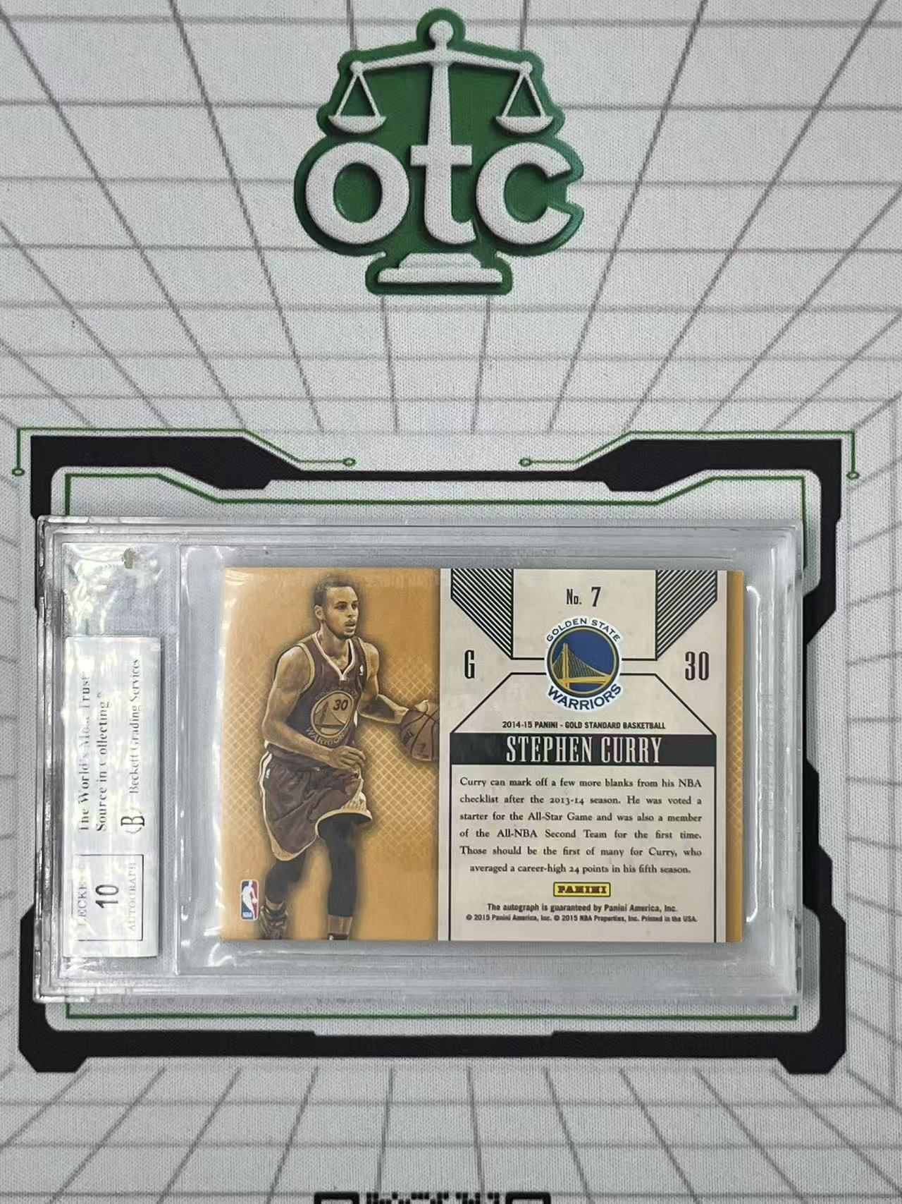 2014-15 Panini Gold Standard Stephen Curry 【盎司收藏】金砖 库里 15/50 SS签 卡签 签字 首冠年 单一平行 BGS8.5/10 签字10分 999