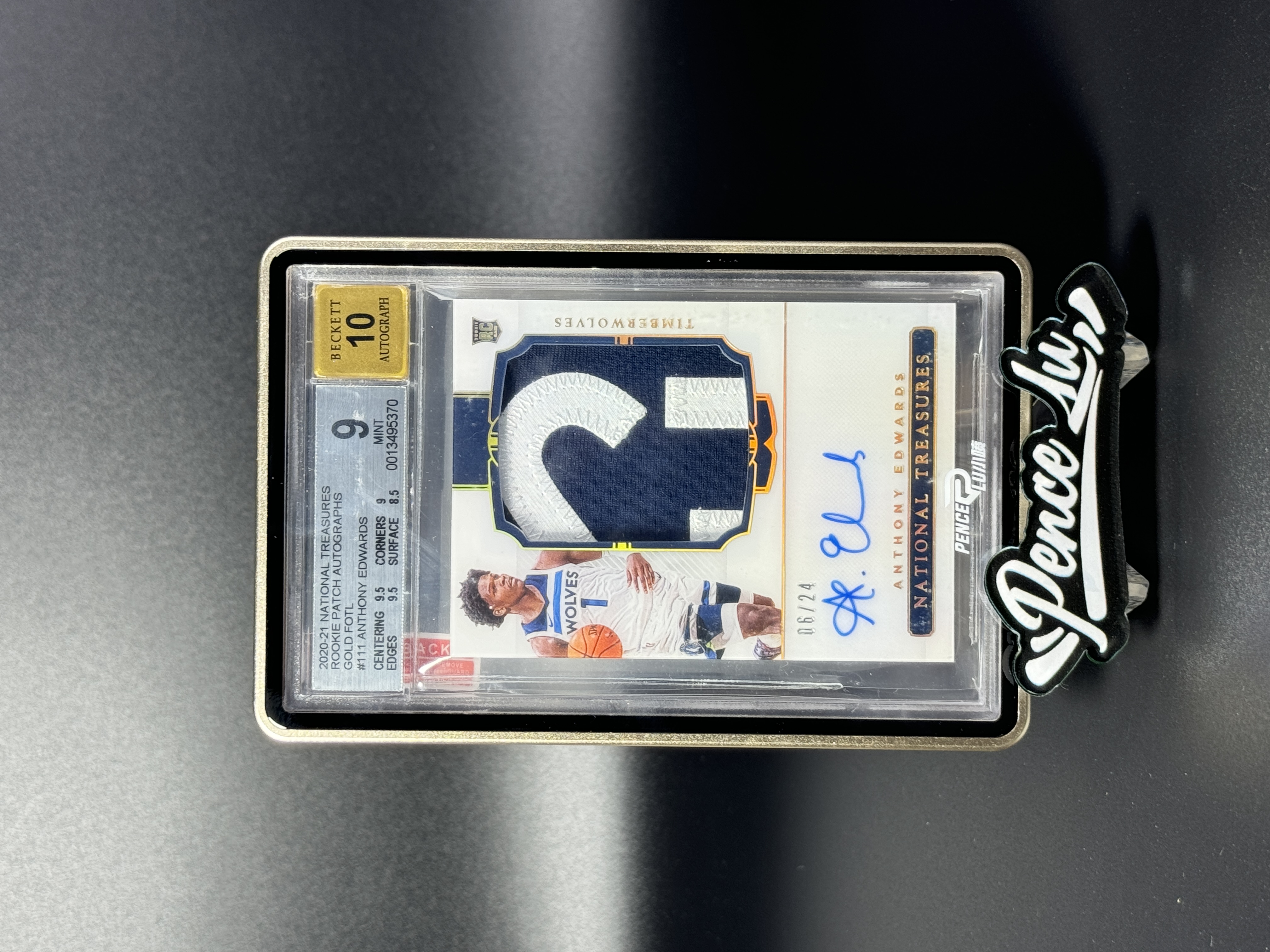 【噴子拍賣】2020-21 panini National treasures Anthony Edwards 國寶 森林狼 愛德華茲 新秀 RC patch 簽字 24編 鏡面 RPA 卡簽 hit BGS9/10 送訂制殼 呼嚕B
