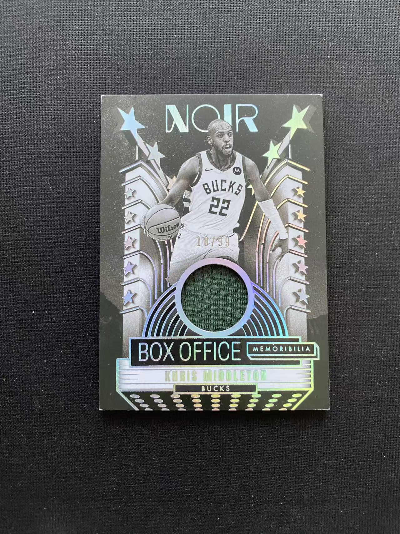 2024-25 Panini Noir Khris Middleton 雄鹿 克里斯 米德尔顿 球衣 物料 gu亲穿 99编【king#18】瑕疵如图
