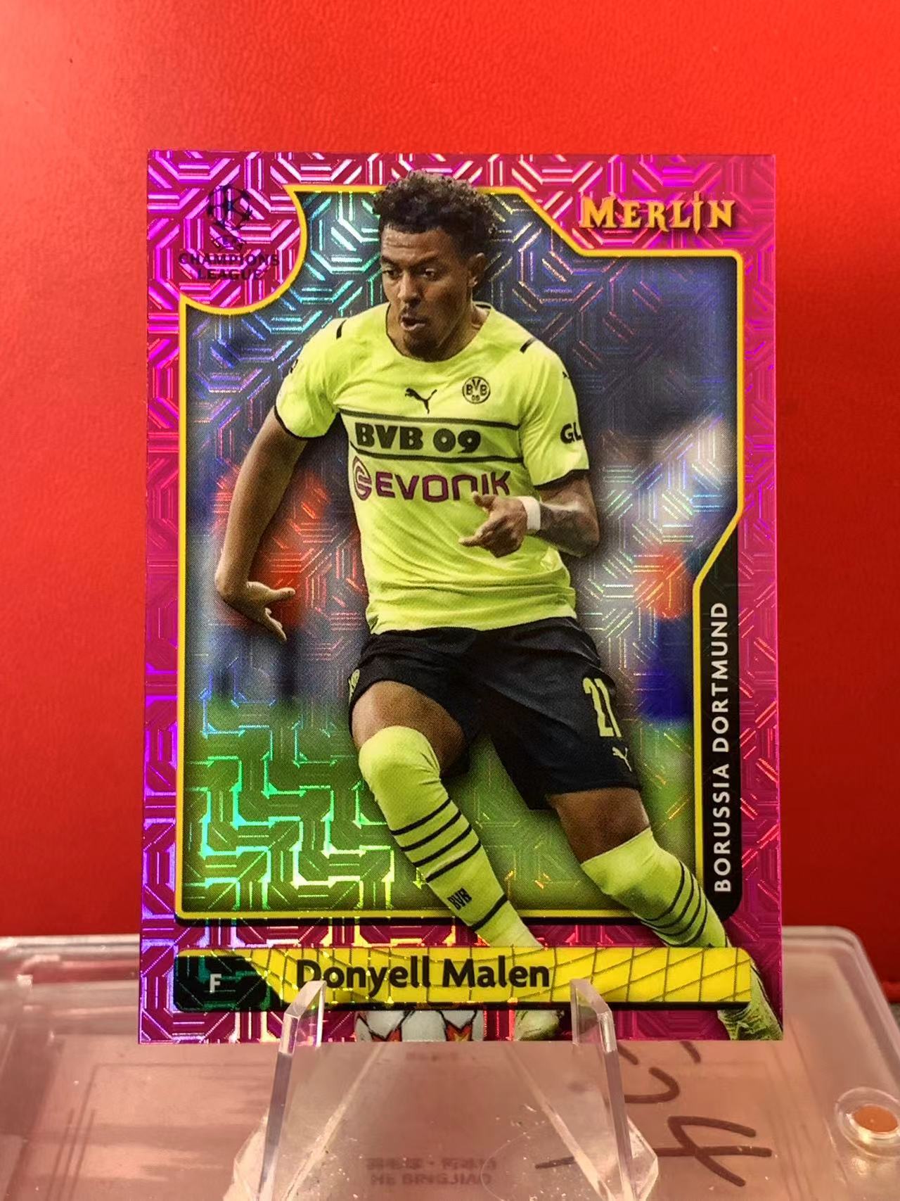 (詹叔代拍) 2024 Topps Merlin chrome Donyell Malen 欧冠 梅林 多特蒙德 马伦 219/275编 粉Mojo 顺丰寄付 泰山