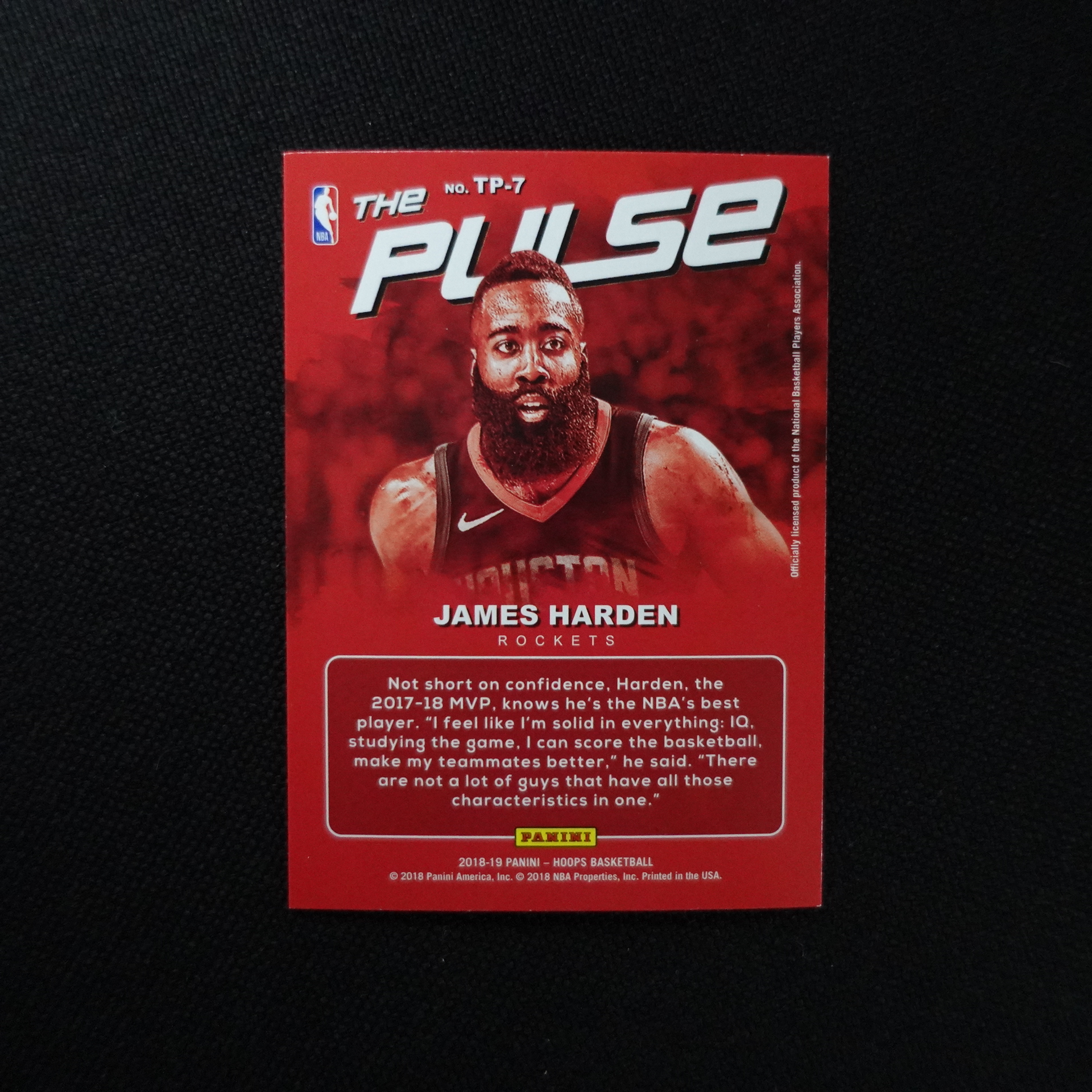 2018-19 Panini Hoops James Harden 詹姆斯哈登 The Pulse特卡 火箭登哥 卡品如图【小涛拍卖】#埼玉