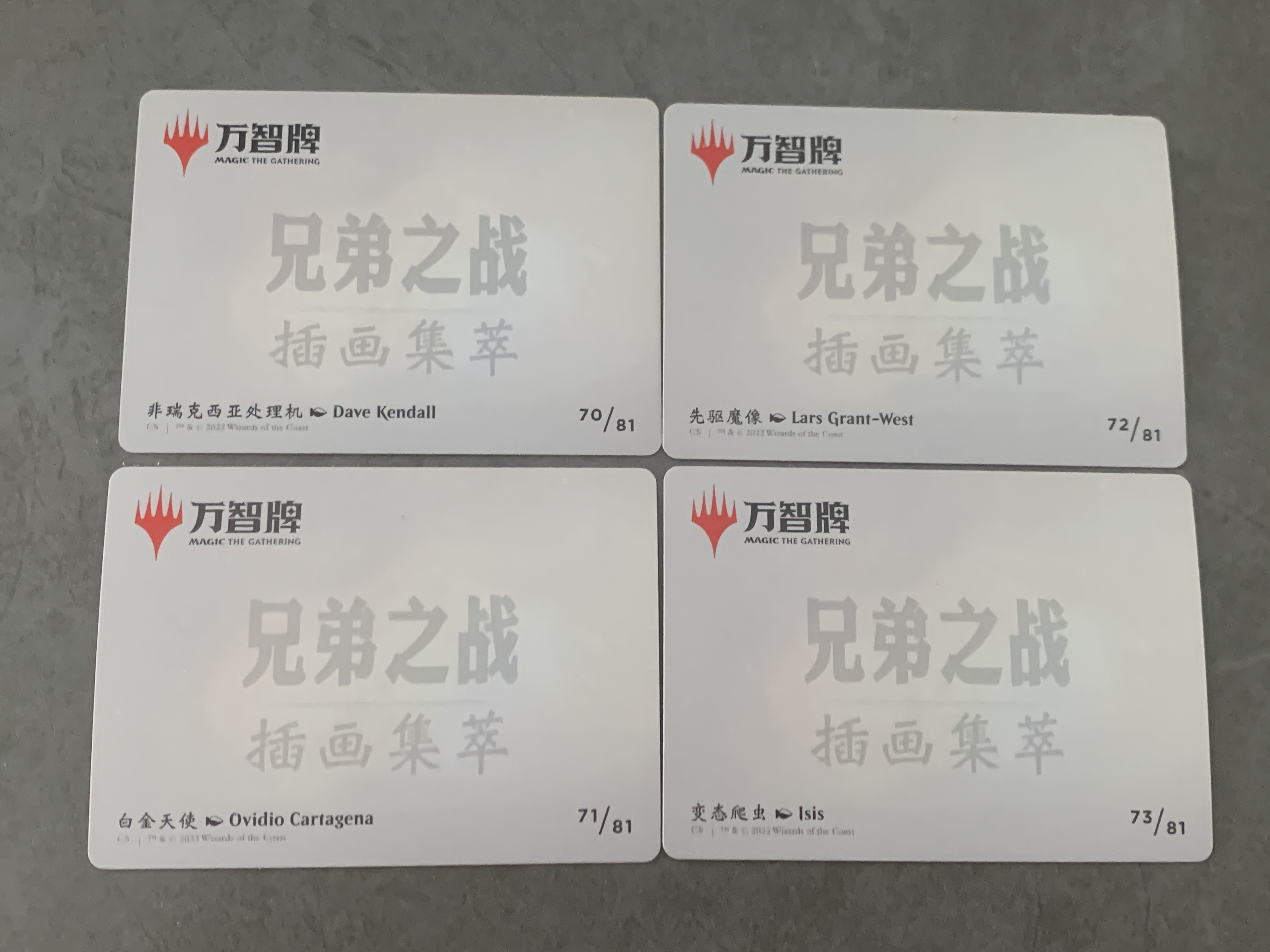 (B4) 2022 MAGIC THE GATHERING 万智牌 兄弟之战 插画集萃 实卡好看 收藏凑套必备 卡品如图 !!!