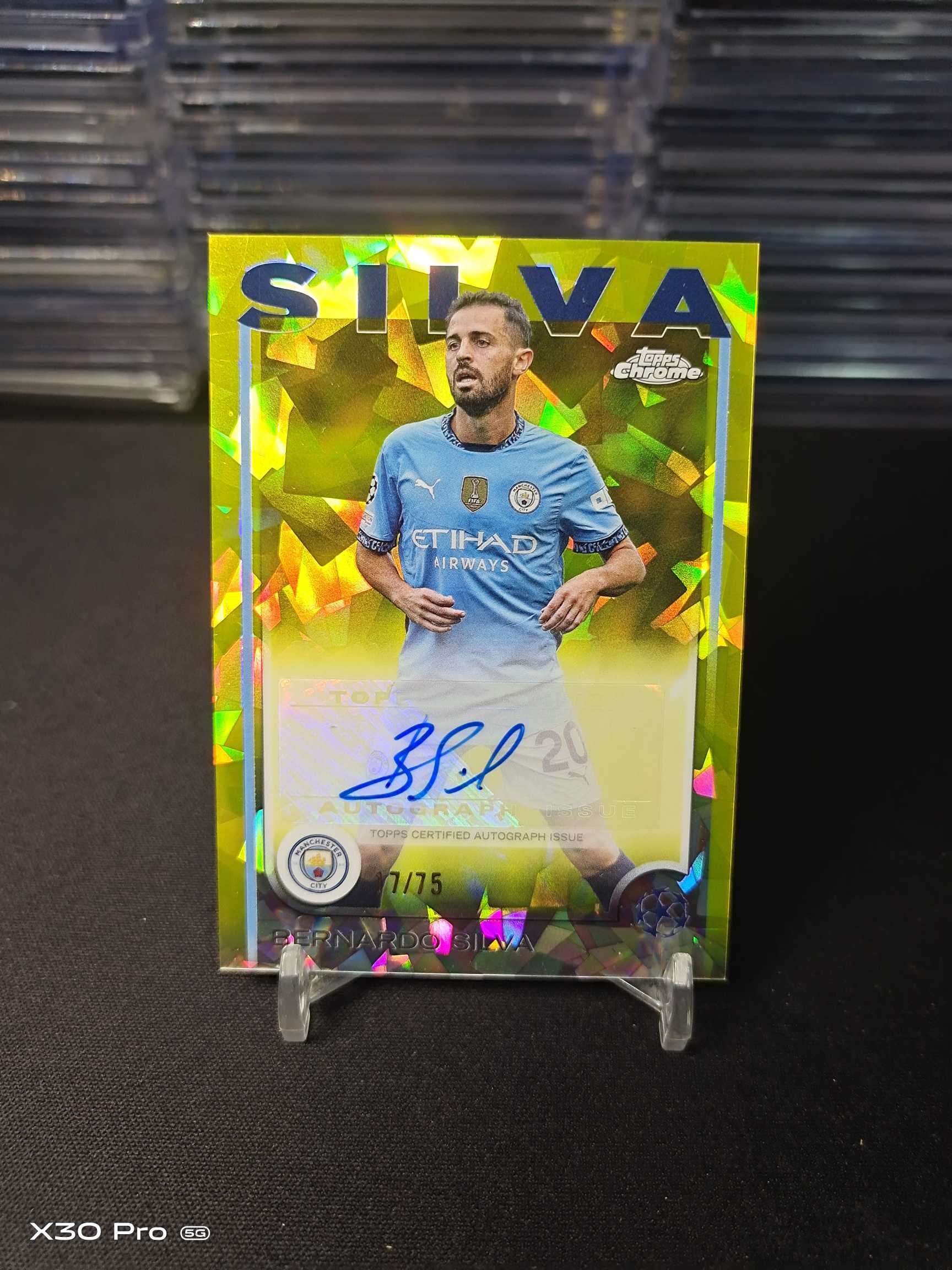 【小加速拍】B席尔瓦 75限量 签字 碎冰折射 Sign Topps 欧冠 曼城 葡萄牙 Bernardo Silva