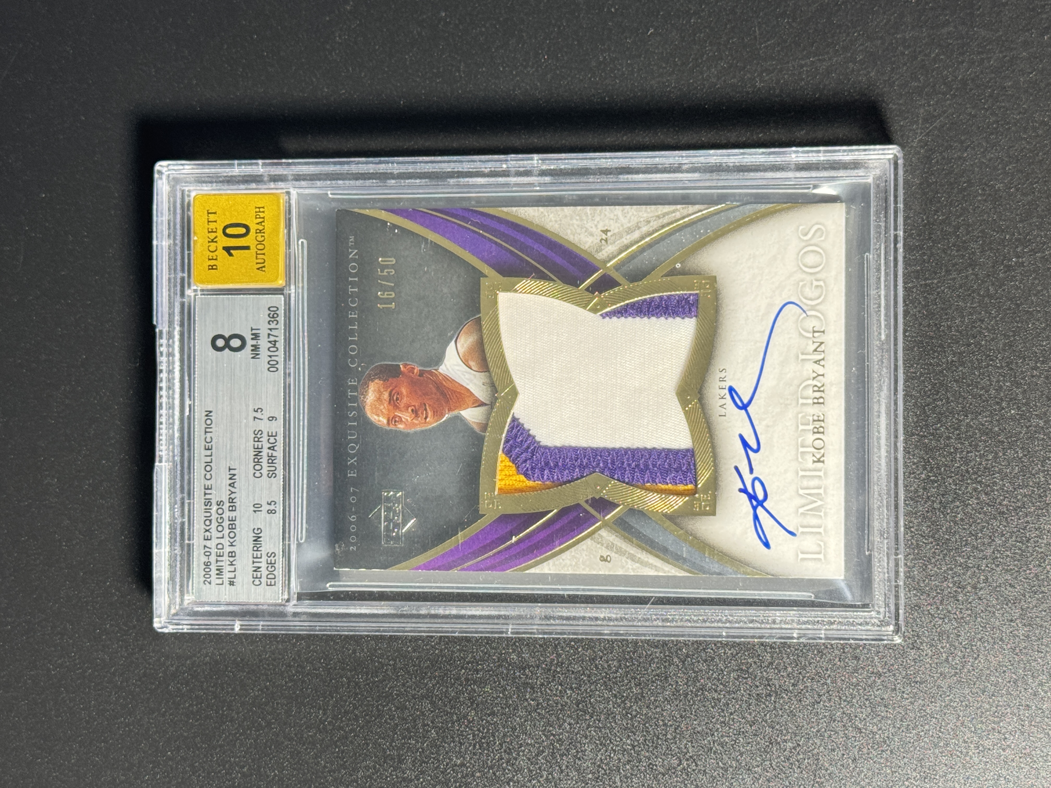 【喷子拍卖】2006-07 UD exquisite Kobe Bryant 木盒 洛杉矶湖人 科比 布莱恩特 LL limited logo 50编 大窗patch 卡签 切割暴力 大hit BGS8/10 送订制壳 AND