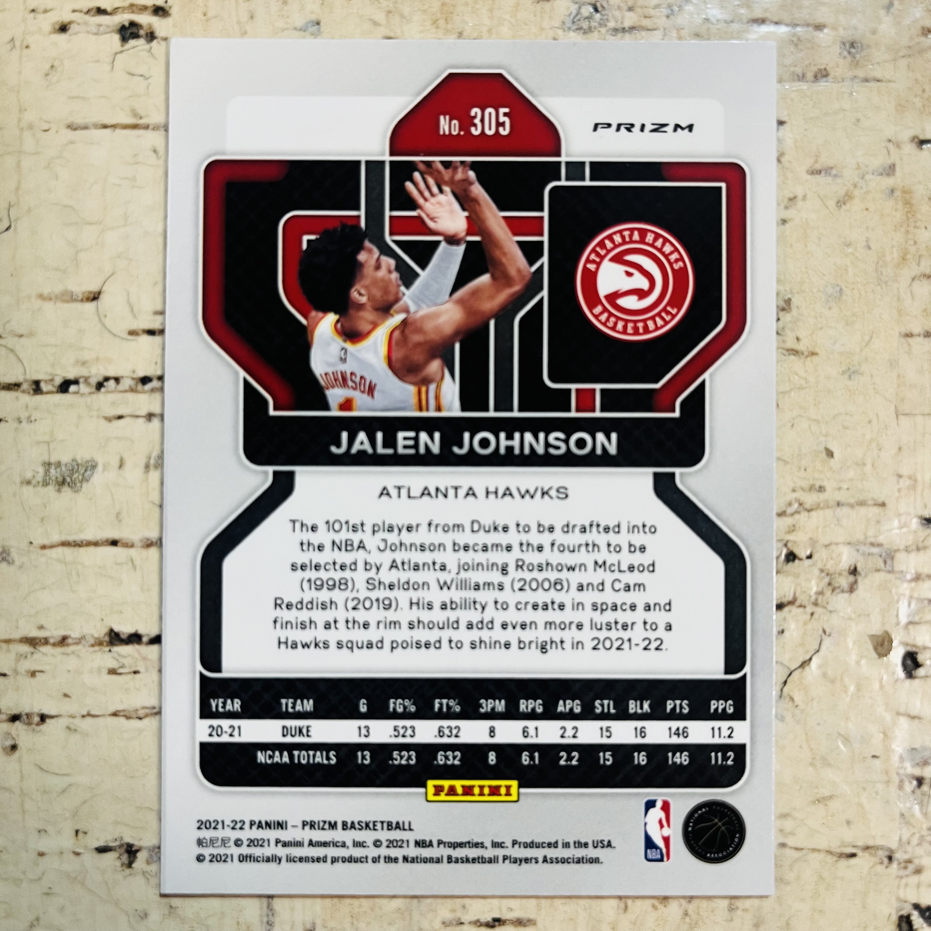 2021-22 Panini Prizm Jalen Johnson RC 新秀 老鹰 杰伦 约翰逊 三色折 圈圈折 南瓜折 三色圈圈折 稀有折射 凑彩虹必备 左上细微小点见图三【小卡迷拍卖】