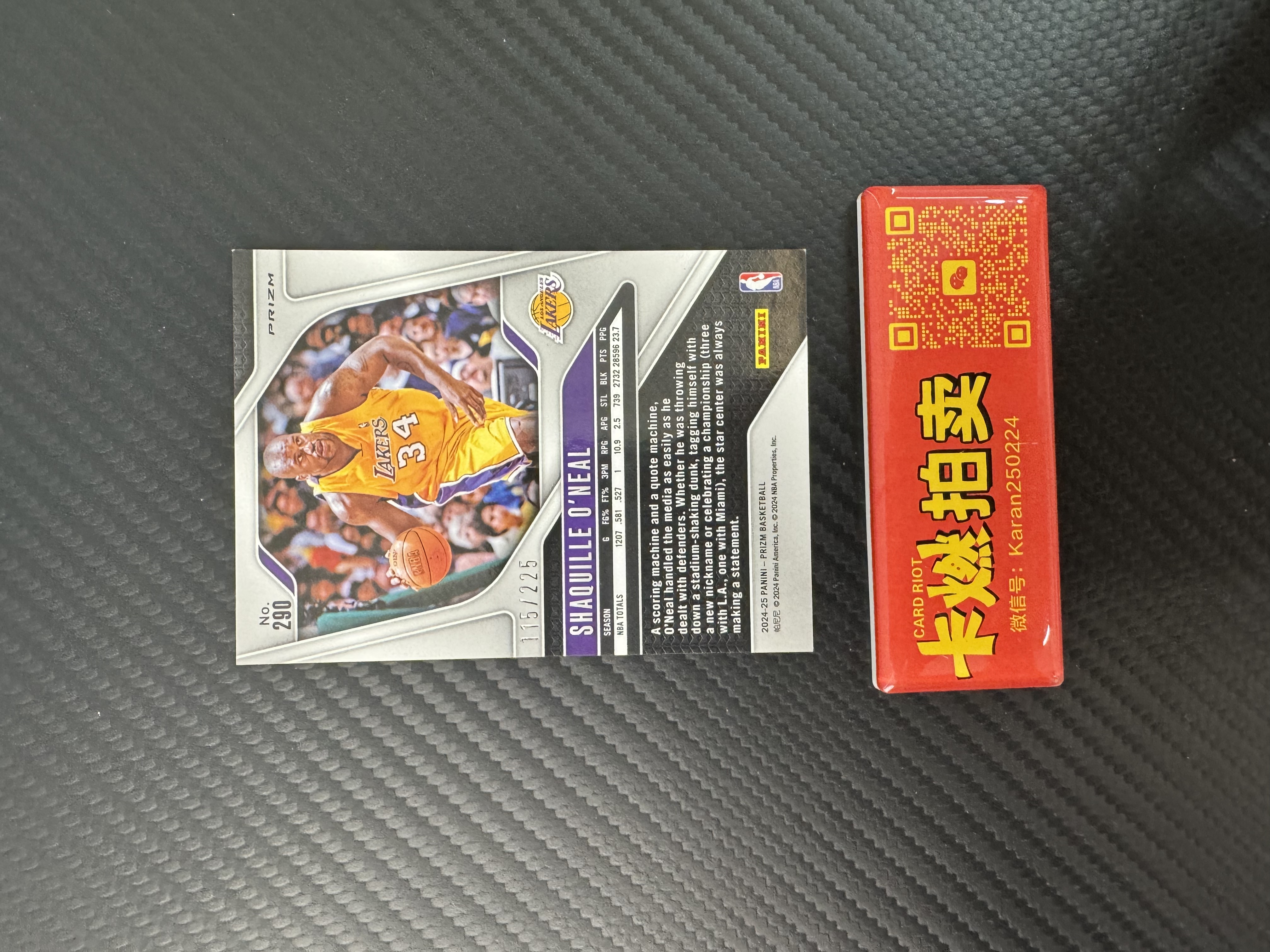 2024-25 Panini Prizm Shaquille O'Neal PZ 湖人 沙奎尔 奥尼尔 大鲨鱼 /225编 折射 青碎冰 凑套 值得收藏 不保卡品 DDD9