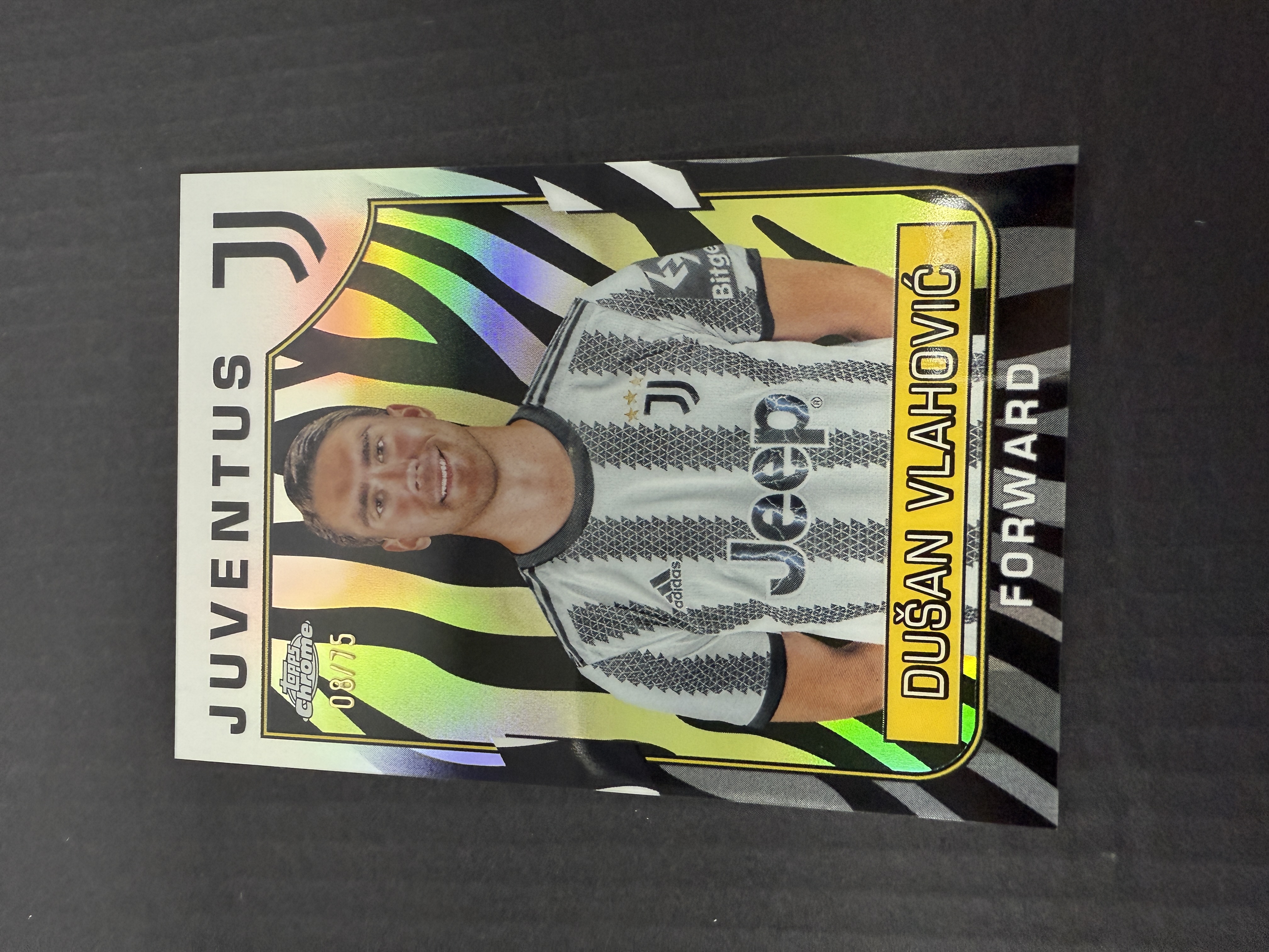 【GOAT山羊拍卖】D哥 2023-24赛季 topps chrome尤文图斯队盒系列 弗拉霍维奇 斑马折 /75 尤文图斯 品相如图