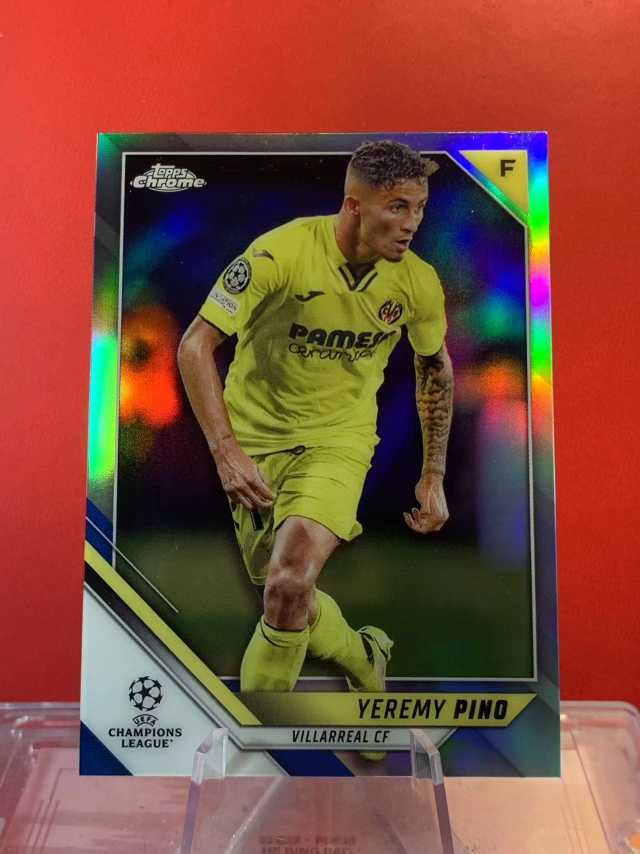 （老末代拍)E15 2022 Topps chrome yeremy pino 杰雷米 皮诺 西班牙 比利亚雷亚尔 欧冠TC 银折 顺丰寄付 免费代拍 不保卡品