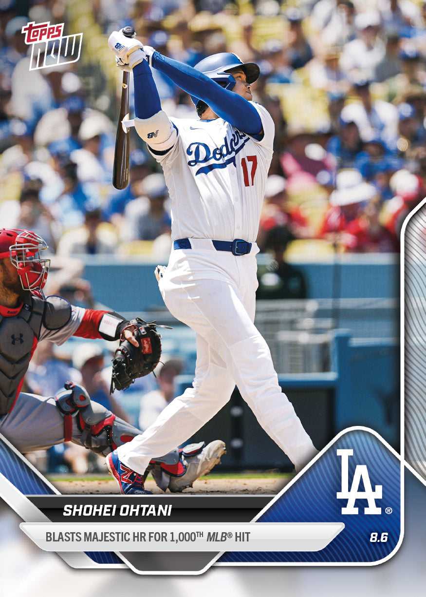 2025 Topps Now Shohei Ohtani MLB 大谷翔平 大联盟生涯第1000次安打敲出全垒打 洛杉矶道奇（J）【JS卡牌潮玩】（随机发货，卡品通行）