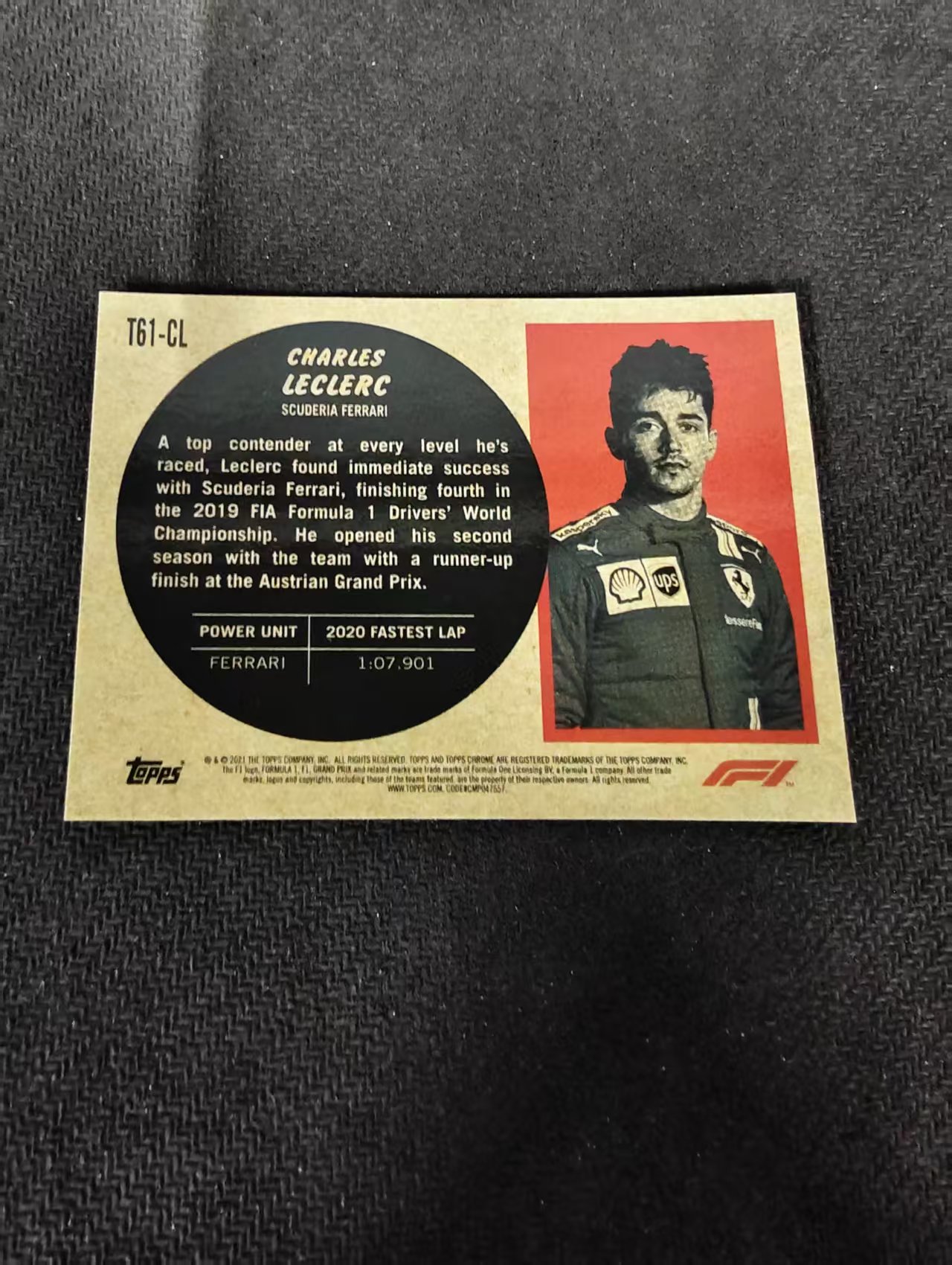 2021 Topps Chrome Charles Leclerc F1 法拉利 勒克莱尔 银折 F1 划痕 边角瑕疵 #CL