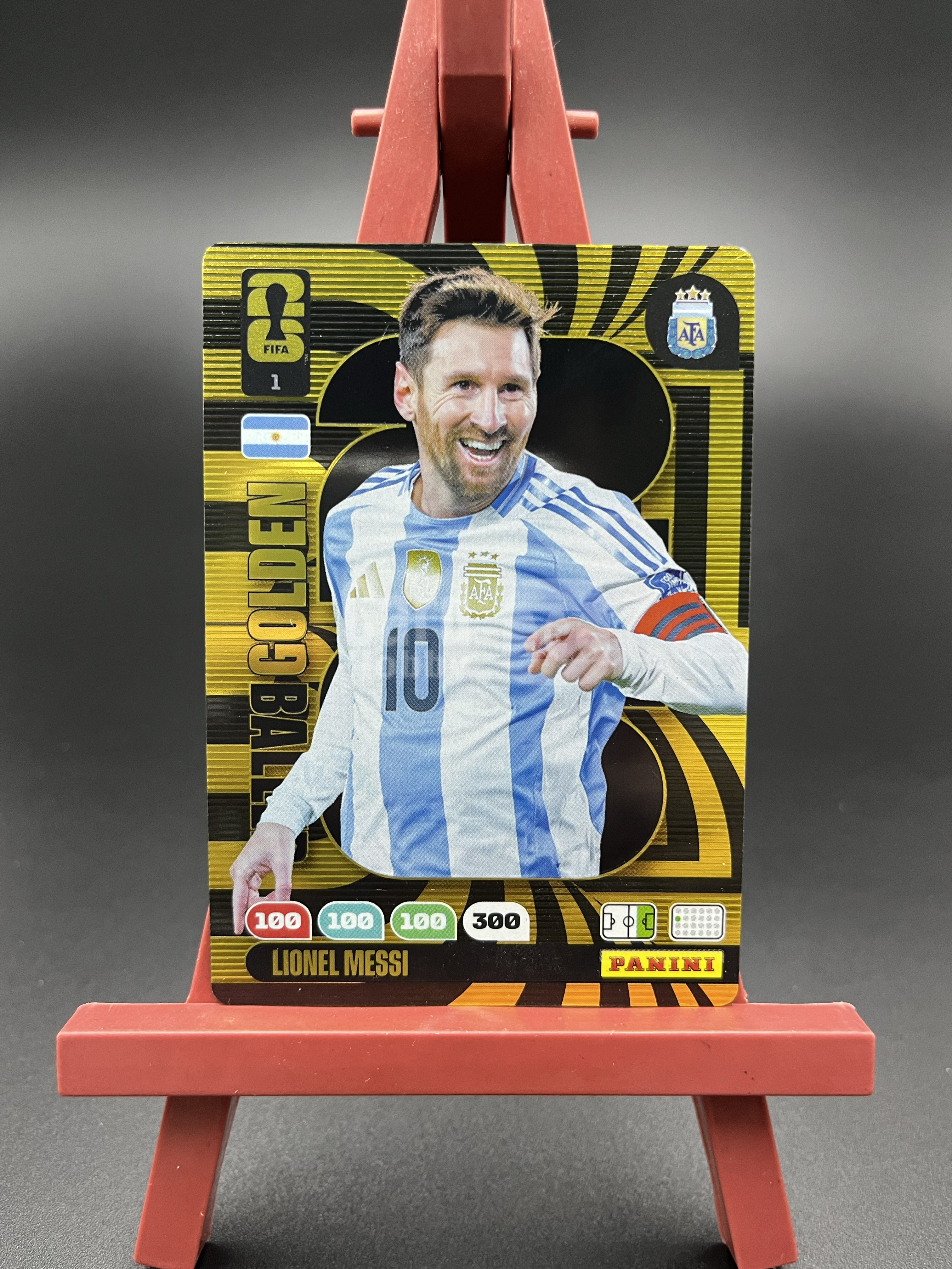 2026 Panini FIFA Adrenalyn XL 世界杯 阿根廷 LIONEL MESSI 里奥 梅西 Golden Baller 金球 特卡 金版 大比例SSP 游戏版 微瑕如图 H822